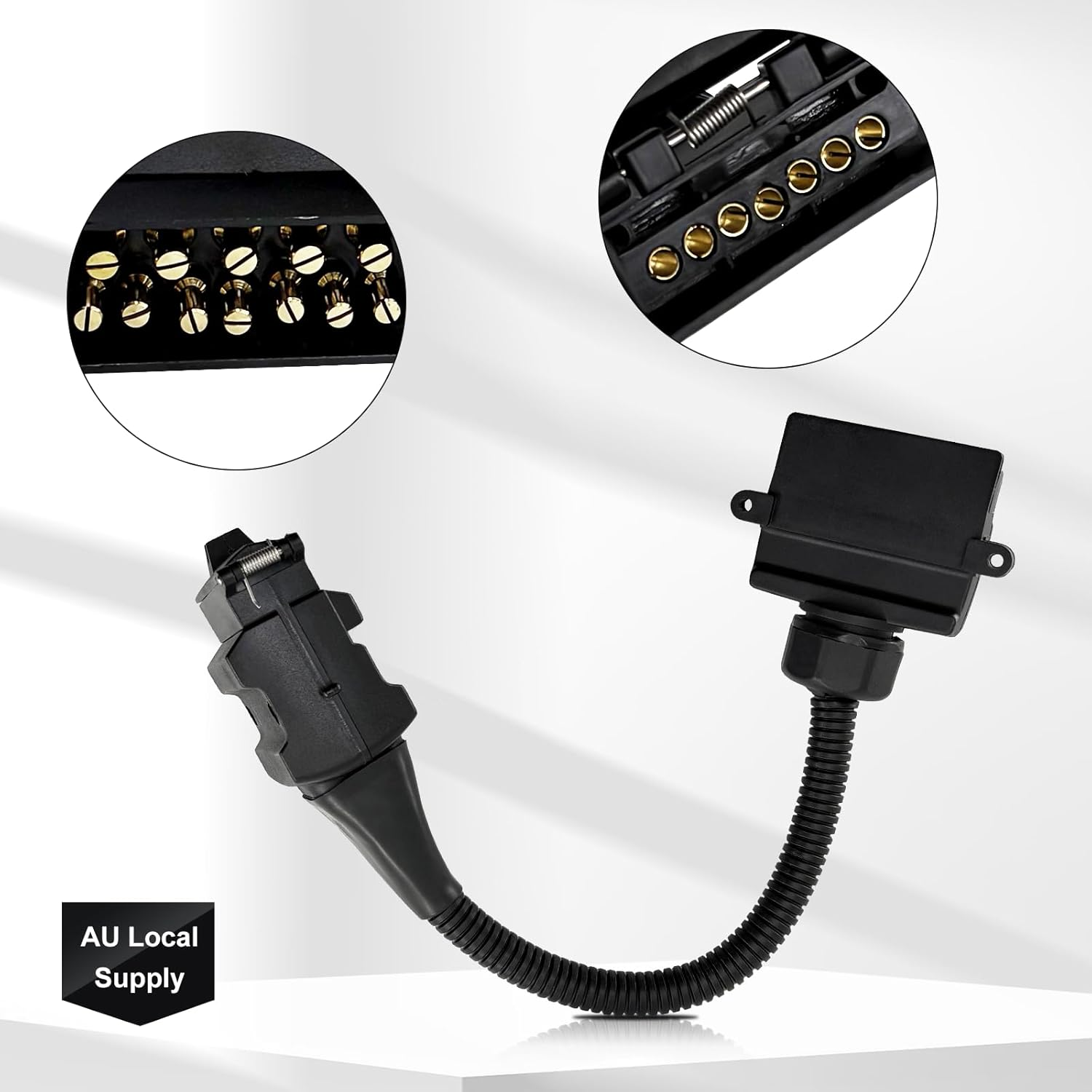 Trailer Adapter 12 Pin Male Plug to 7 Pin Flat Socket, 12V Au-Standard 4WD Trailer Light Adapter, 35Cm Extra-Length Waterproof Connector for RV Truck Caravan Utility Tow Vehicles image number 4