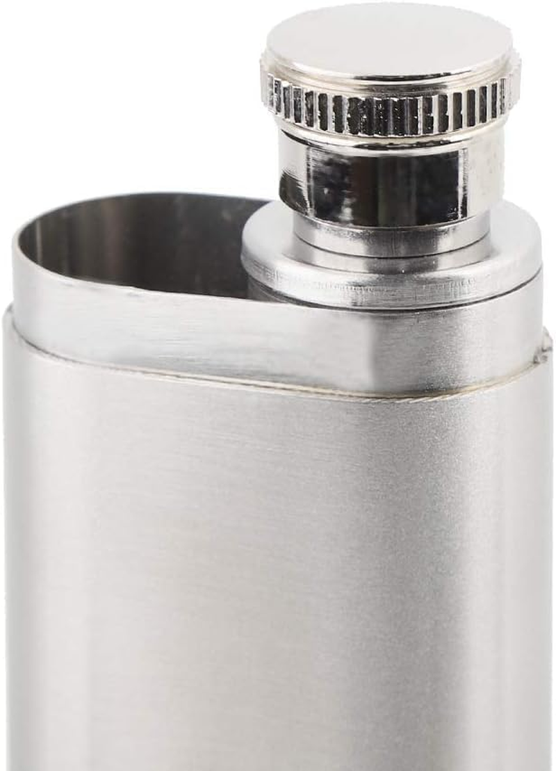 Two Tubes Stainless Steel Hip Flask and Cigar Holder Humidor Tube Travel Carry Case (Platinum, 18 * 4.5 * 2.5CM) image number 1