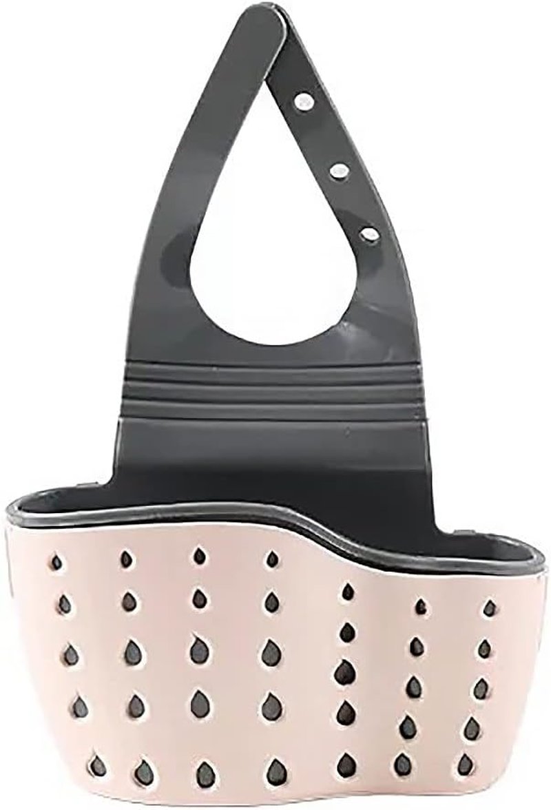 Sink Sponge Holder, Kitchen Adjustable Organizer Sink Caddy Drain Basket Gadget Hanging Strainer Organizer, Pink - 1, Green,Pink image number 3