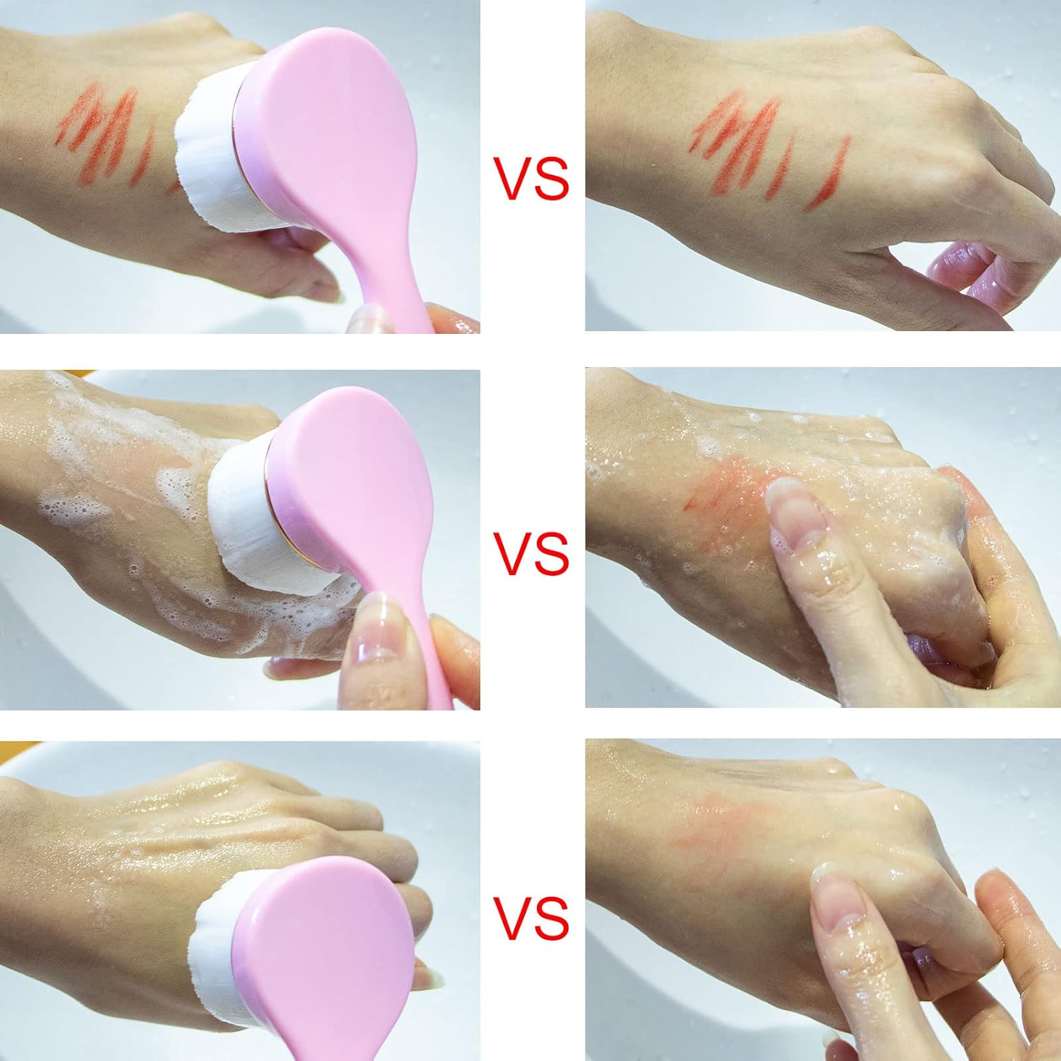 Beomeen 2 Pack Soft Bristle Facial Cleansing Brush for Deep Pore Cleaning, Face Exfoliating Scrub Brush for Face Cleansing Skincare Massaging