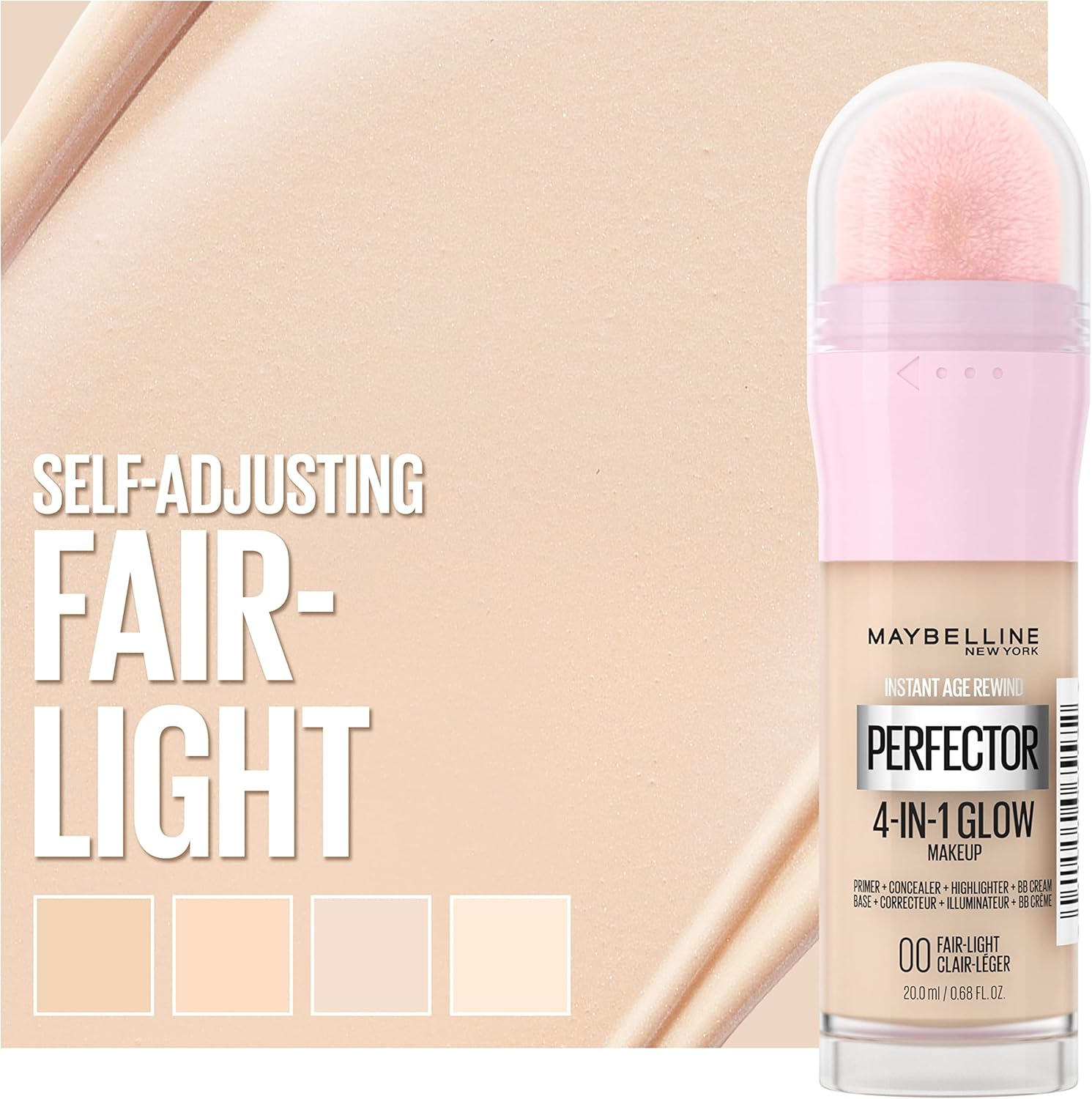 Maybelline Instant Age Rewind Instant Perfector 4-In-1 Glow Makeup - Primer, Concealer, Highlighter and BB Cream in 1, Fair/Light, 0.68 Fl Oz - Deep image number 7