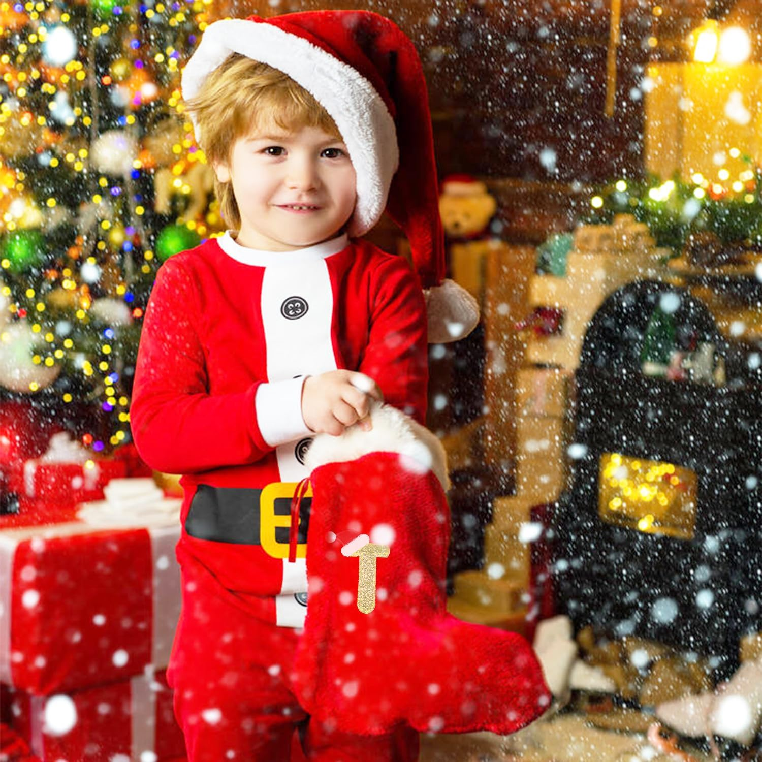 VEYLIN Embroidered Stockings Christmas 20 Inch Christmas Stockings with Letters, Plush Christmas Stockings Christmas Stockings for Kids/Adult Red Letter(T) image number 3