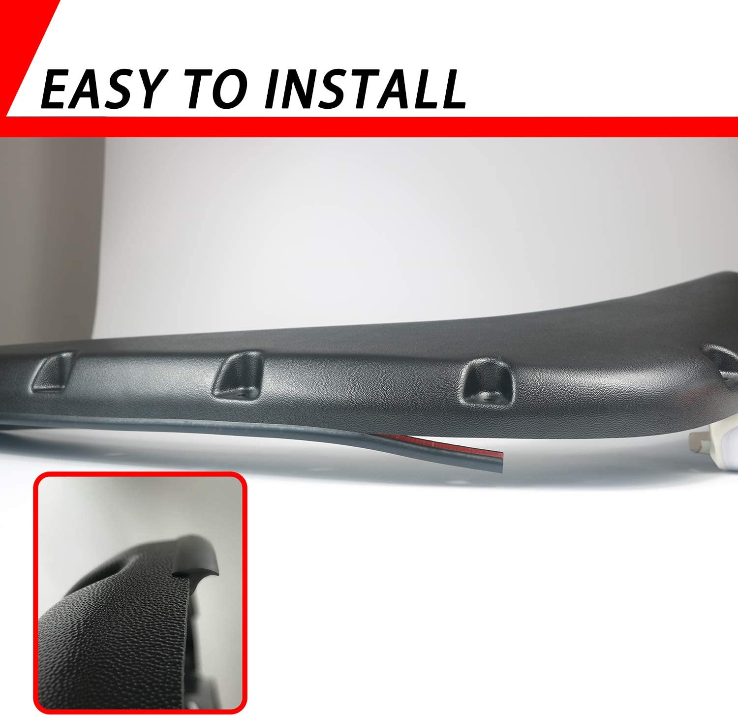 Sdano Fender Flare Rubber Seal,Fender Flare Edge Trim,Fender Flare Gasket,Fender Flares Trim Car Truck Wheel Wells,Bonds W/3M Automotive-Grade Adhesive Tape,Universal,T-Style,60&rsquo; Length FFET-60 image number 3