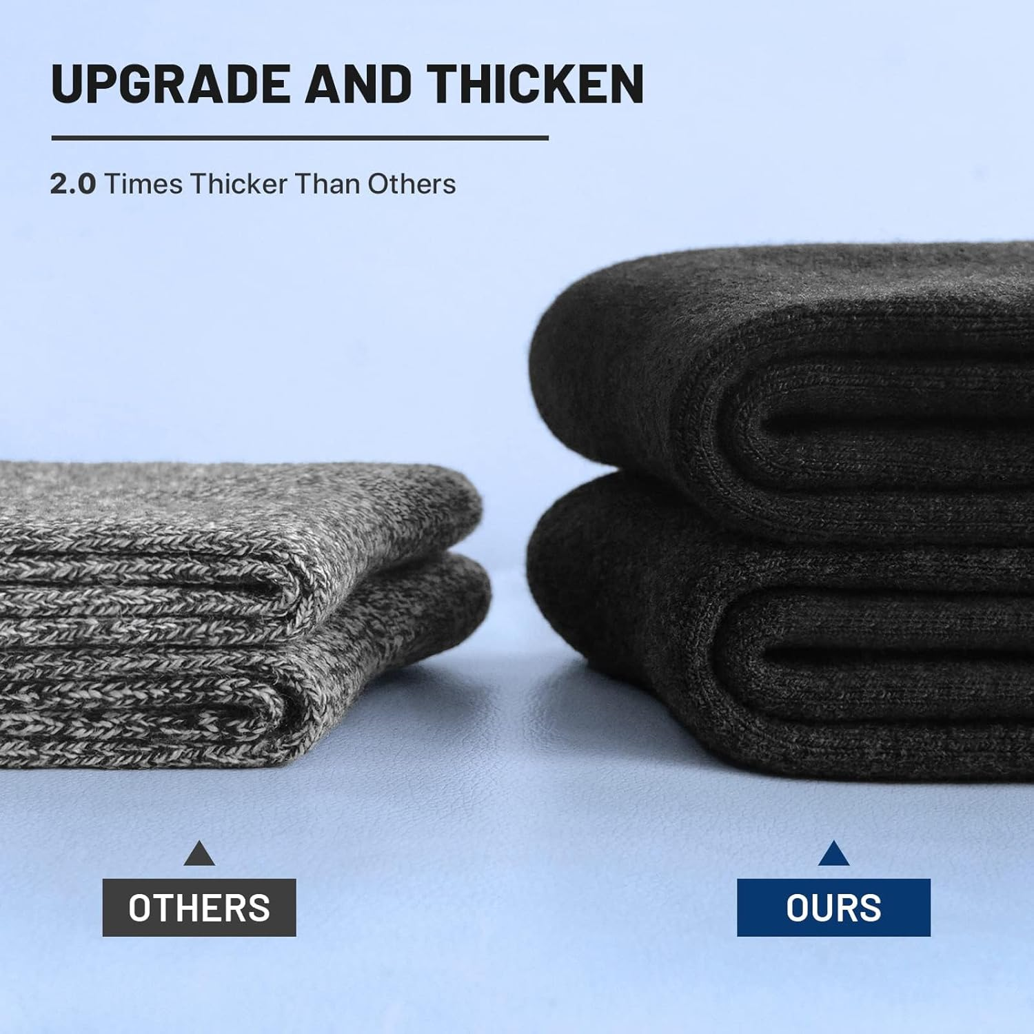 Warm Crew Mens Socks,5 Pairs Socks for Men, Thick Winter Hiking Socks, Breathable Crew Mens Socks（Black） image number 4