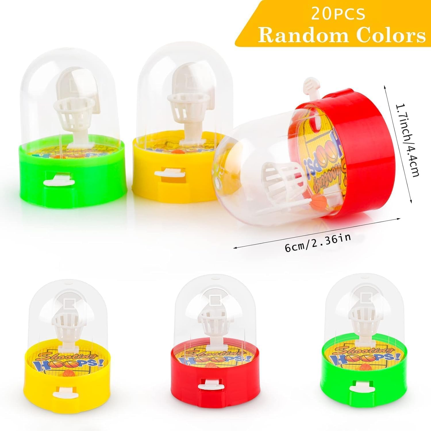 Basketball Mini, 20 Pieces Mini Flipper Desktop Basketball Game Finger Basketball, Mini Basketball Finger Shooting Toy for Children and Adults, Birthday Party Bag (Random Colour) image number 4