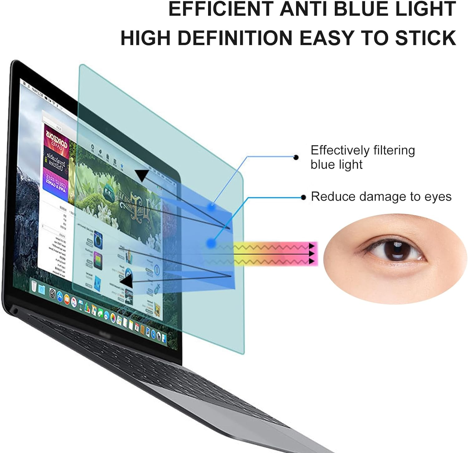 2 Pcs 15.6-Inch Laptop Screen Protector, Blue Light Blocking Screen Film for Display 16:9 Anti-Glare Film Matte, Anti-Fingerprint (15.6Inch（16：9）345 * 194Mm) image number 1