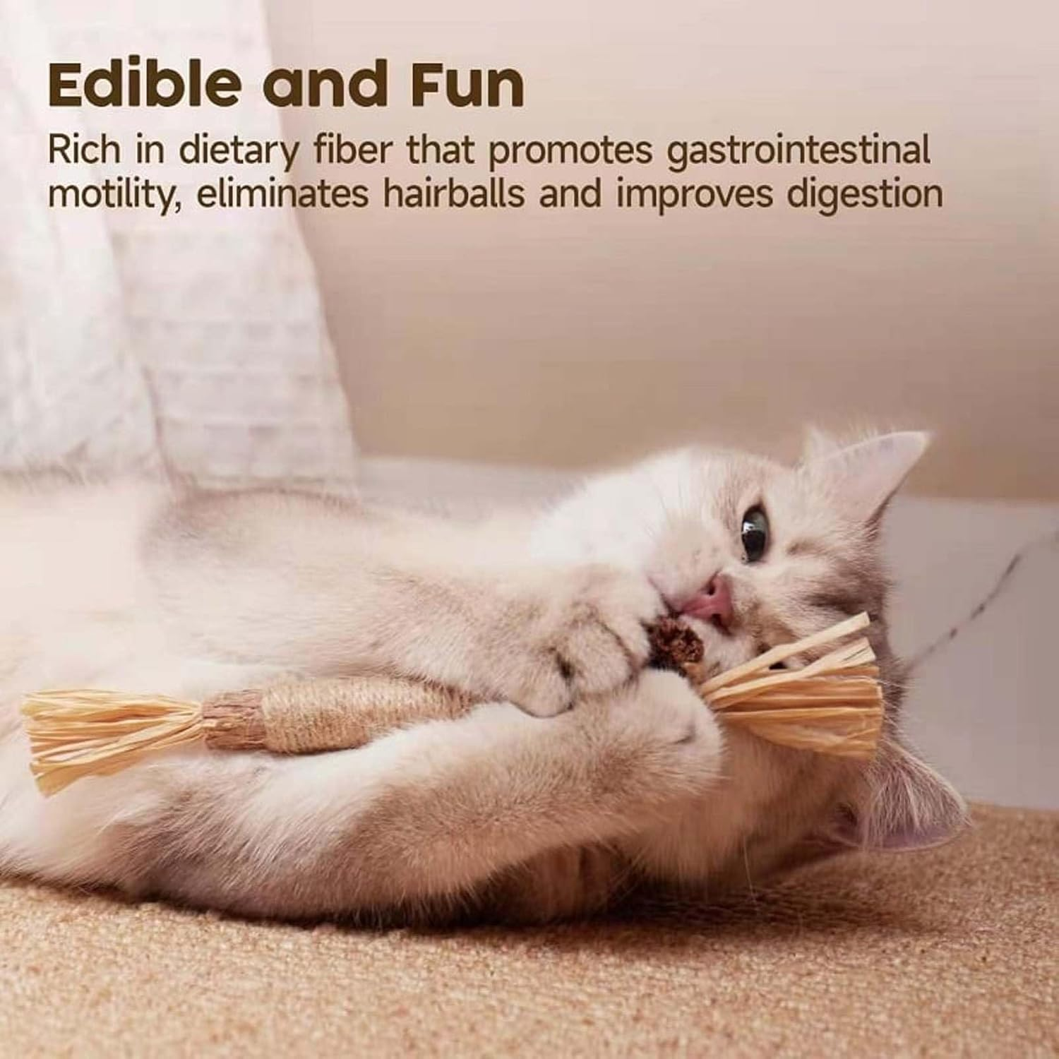 Natural Silvervine Stick Cat Chew Toy - Safe and Fun Dental Treat for Cats/206 image number 5