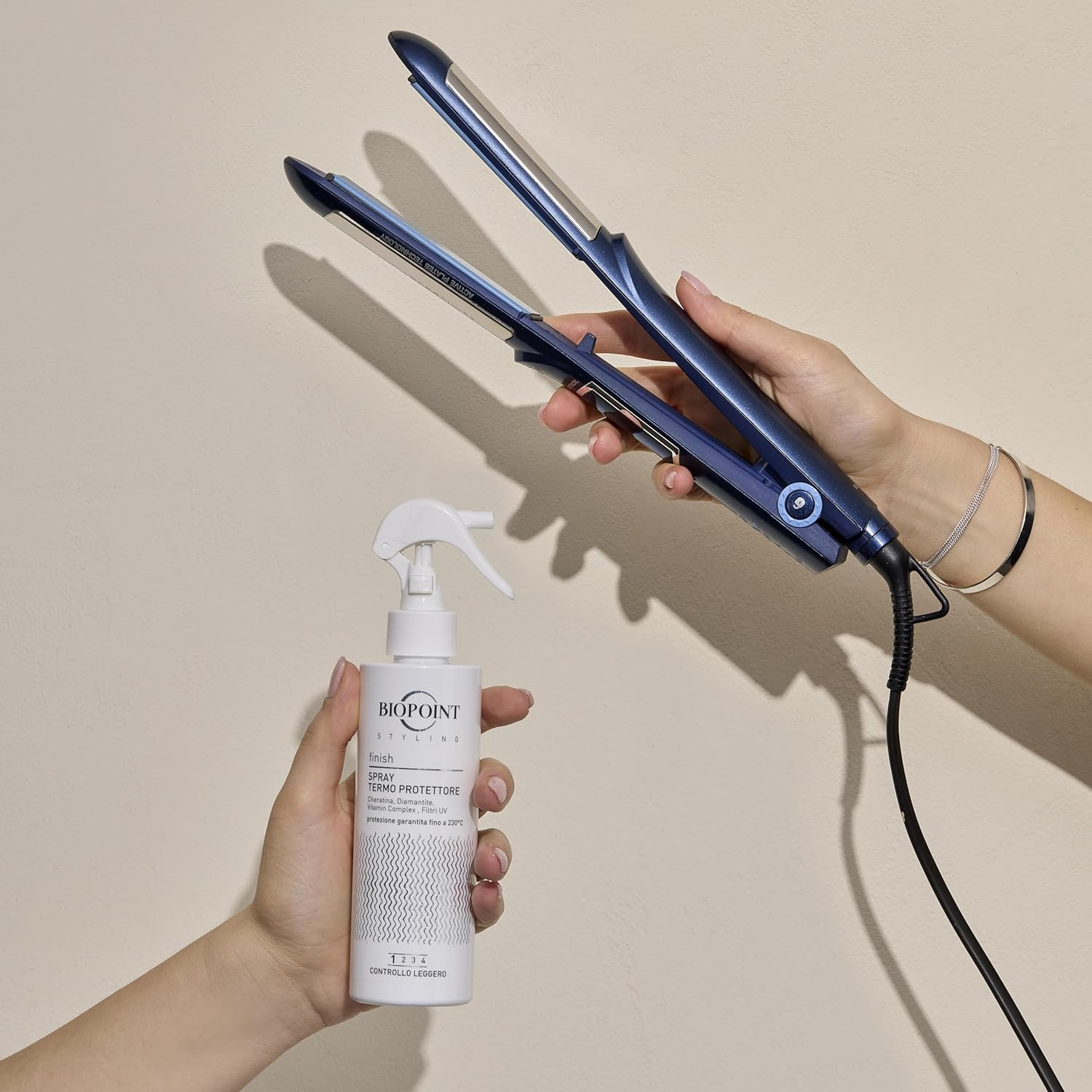 Biopoint Styling Thermoprotector Spray for Hair, up to 230&deg; Heat Protection from Phon, Straighteners and Curlers with UV Filters, 200Ml image number 3