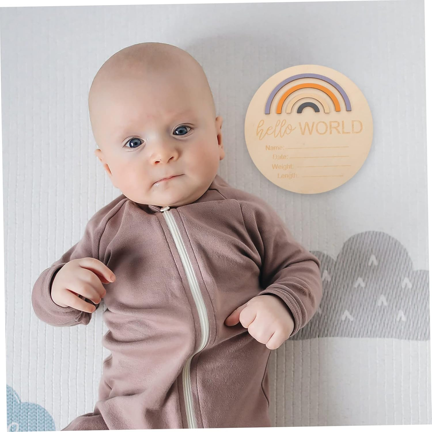 Wooden Month Card Milestone Sign Boy Girl Monthly Photo Prop for Nursery Boys and Girls Bedroom Decor Born image number 3