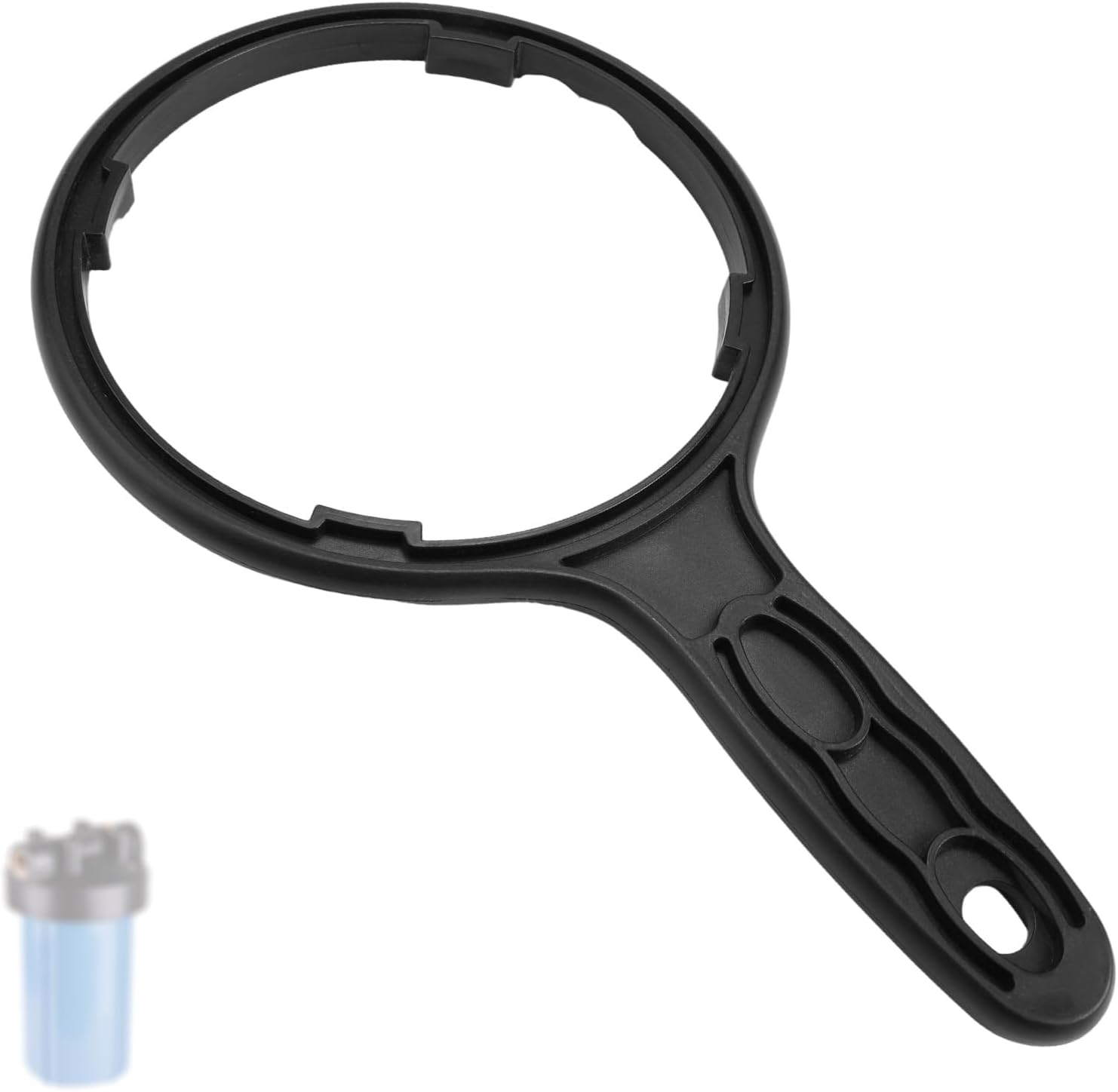 Heavy Duty Water Filter Wrench for Big Blue Housings, 6.38 Inch/16.2Cm Max Inner Diameter for 4.5X10" & 4.5X20" Cartridges Whole House Water Filter System Tool image number 5