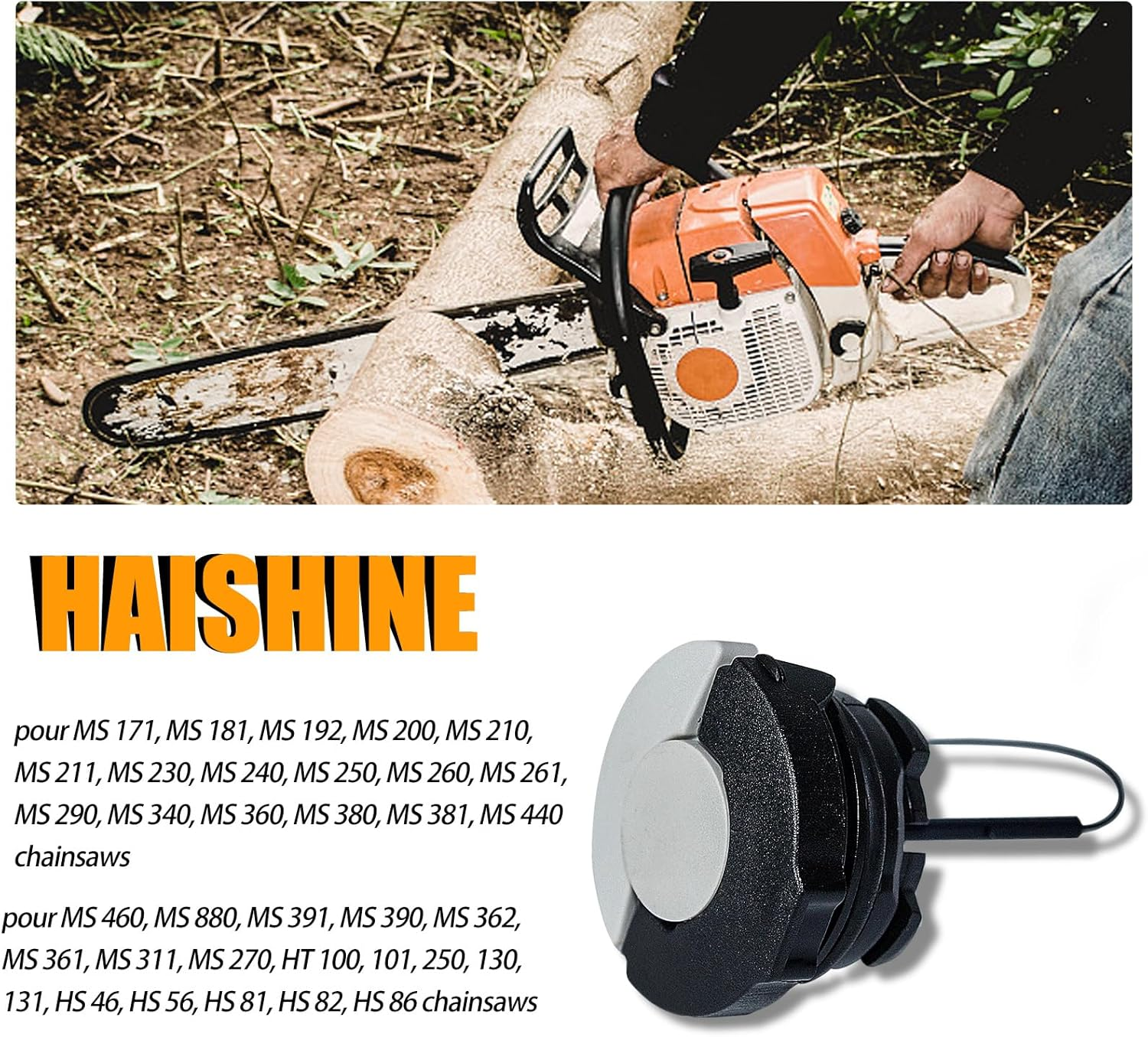 Haishine Gas Fuel Tank Cap Fit STIHL HS81 HS81R HS81T HS86 HS86R HS86T Hedge Trimmers image number 5