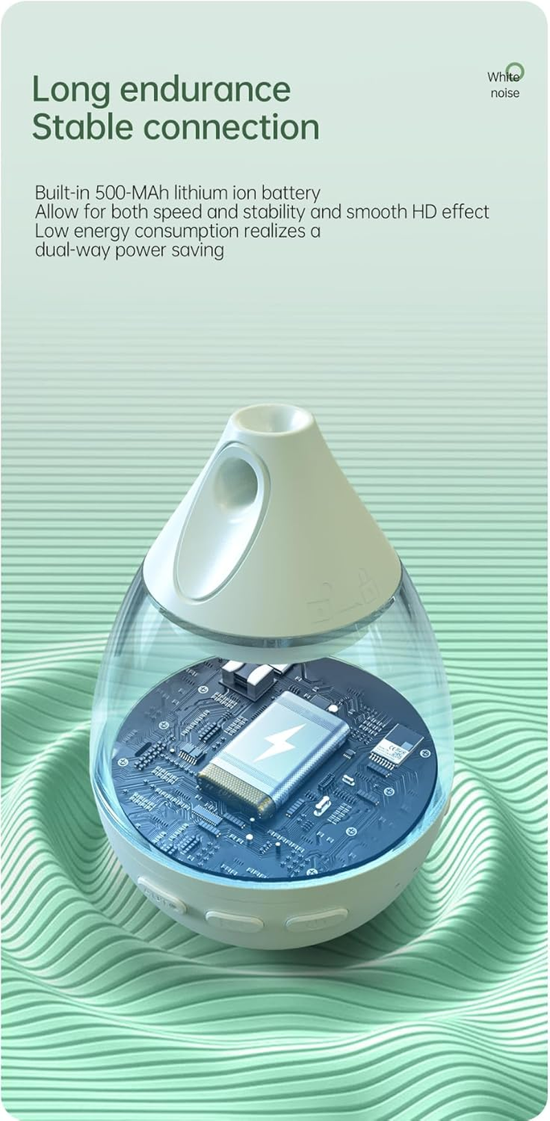 Hush Now Ultra Portable Mini White Noise, Night Light, Bluetooth Speaker, Automatic Cry Detection image number 6