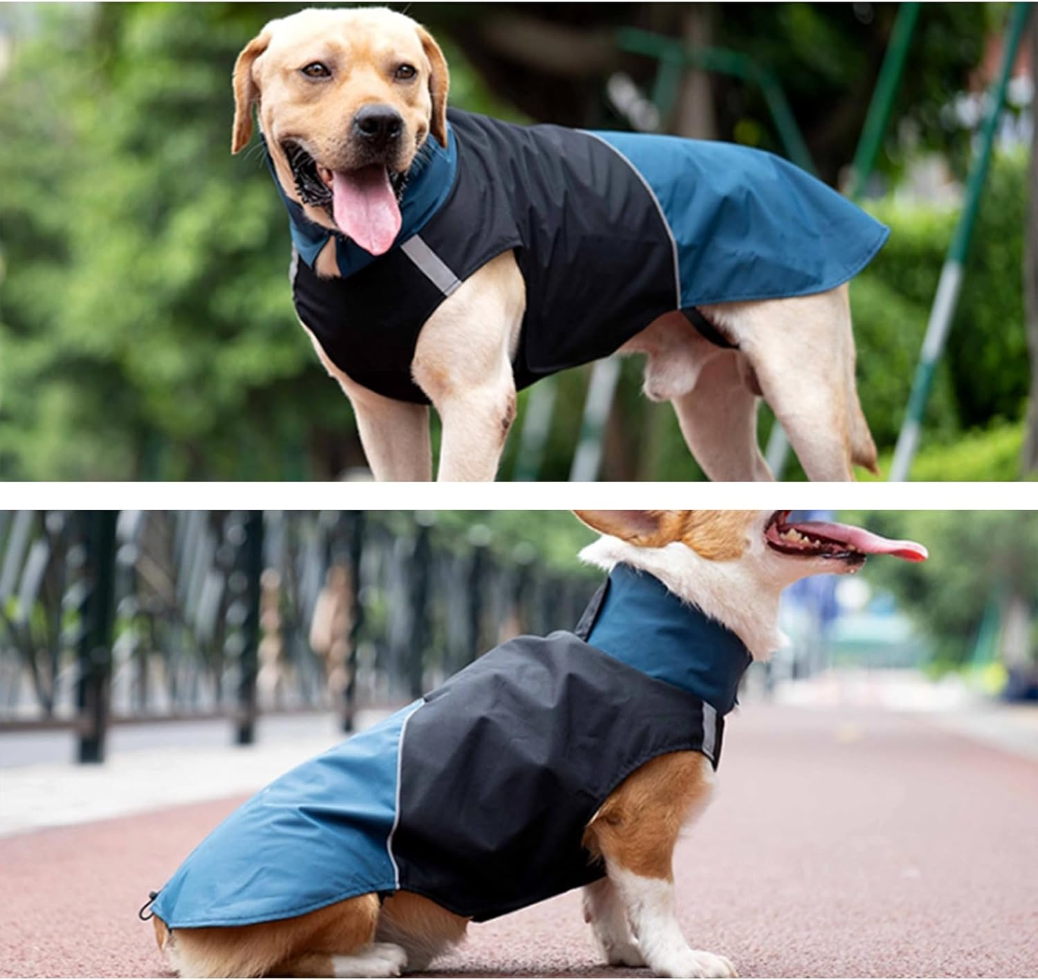 IUOUTG Large Dog Raincoat Reflective Dog Rain Jacket Waterproof Dog Rain Coat with Leash Hole Soft Adjustable Dog Poncho for Small Medium Dog Walking