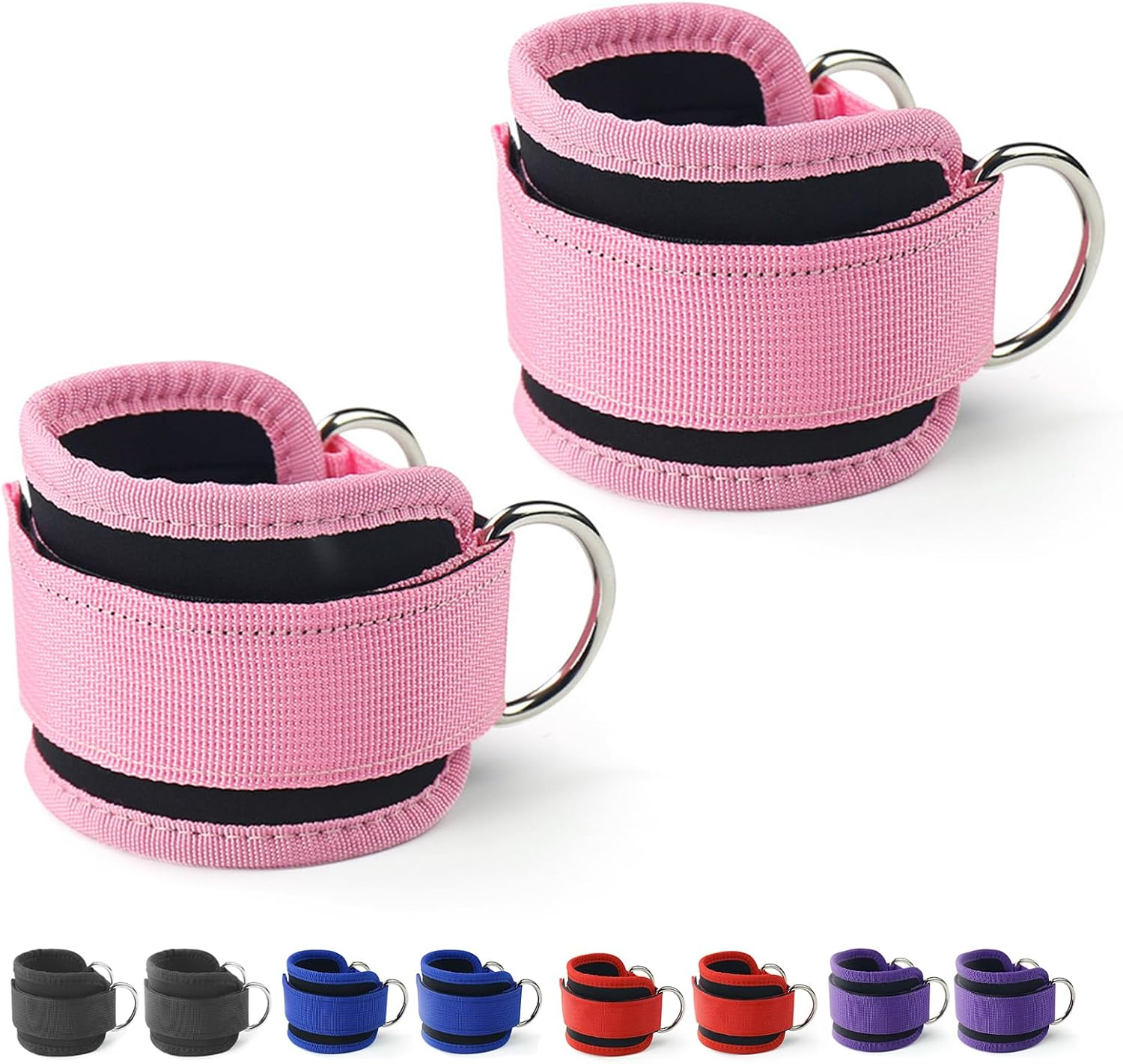 Ankle Straps for Cable Machines Resistance Bands Attachment,Sihuitu Gym Cuffs with Double Stainless Steel D-Ring,Weight Lifting D-Ring Booty Leg Workout Curls Kickbacks Hip Abductor