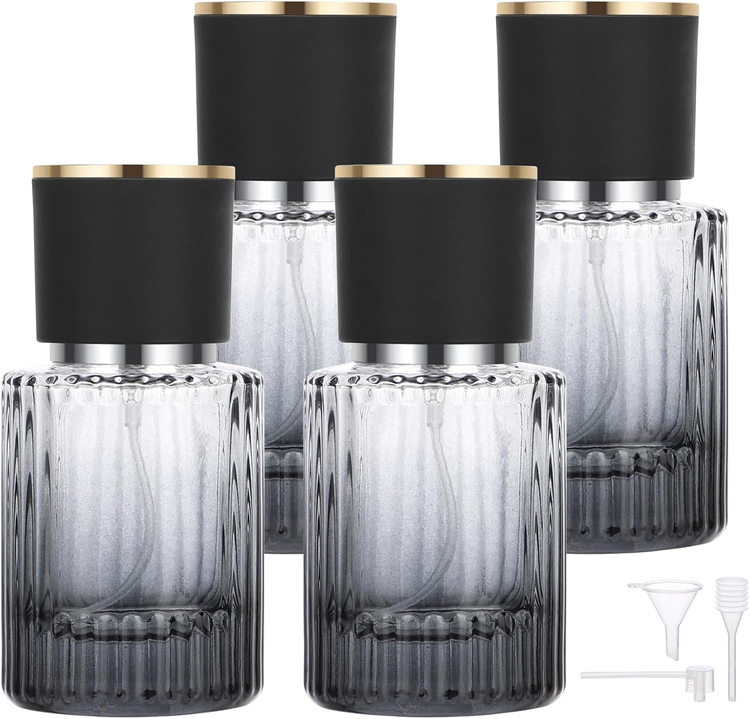 Segbeauty Travel Perfume Refillable Bottle, 2 Pcs Perfume Atomiser 30 Ml, Glass Perfume Spray Bottle, Perfume Empty Bottles, Portable Perfume Sprayer for Handbag (Gradient Black)