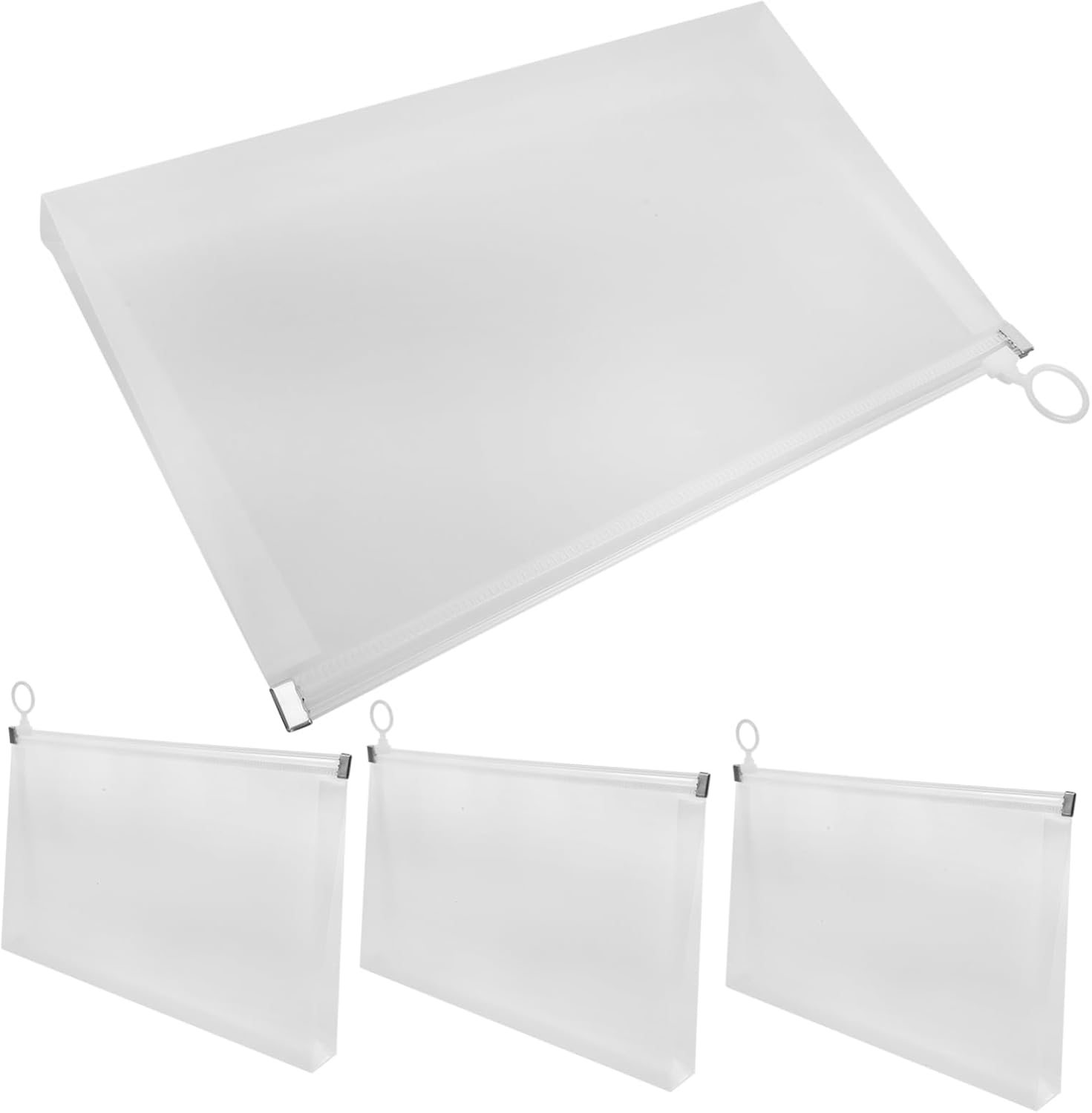 NUOBESTY 4Pcs Bill Storage Bags Zipper File Organizer Document Holder for Office Bills Money Bags Zipper Safe File for Portable Documents image number 3