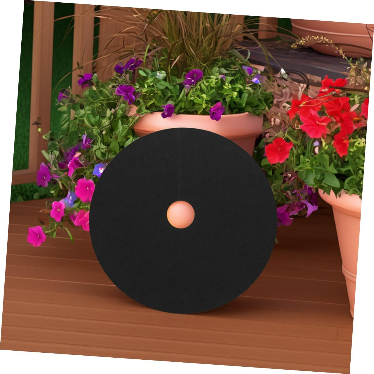 NULYLU 10Pcs Tree Ring Mulch Mats Greenery Plant Root Protection Mats Soil Covers Grasscloth Membrane for Outdoor Gardening image number 1