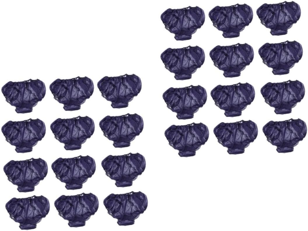 Sosoport 50Pcs Travel Essential Spa Briefs for Women Non Woven Single Use Underwear Spa Knickers Soft Elastic Dark Tone