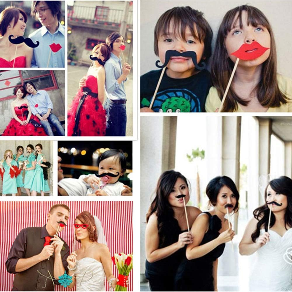 Christmas Photo Booth Props 38Pcs, Xmas Games for Party Supplies, Picture Backdrop Decorations Set Party Favors, Games for Kids & Adults, Funny Selfie Pose Sign Holiday Photo for Photography image number 5