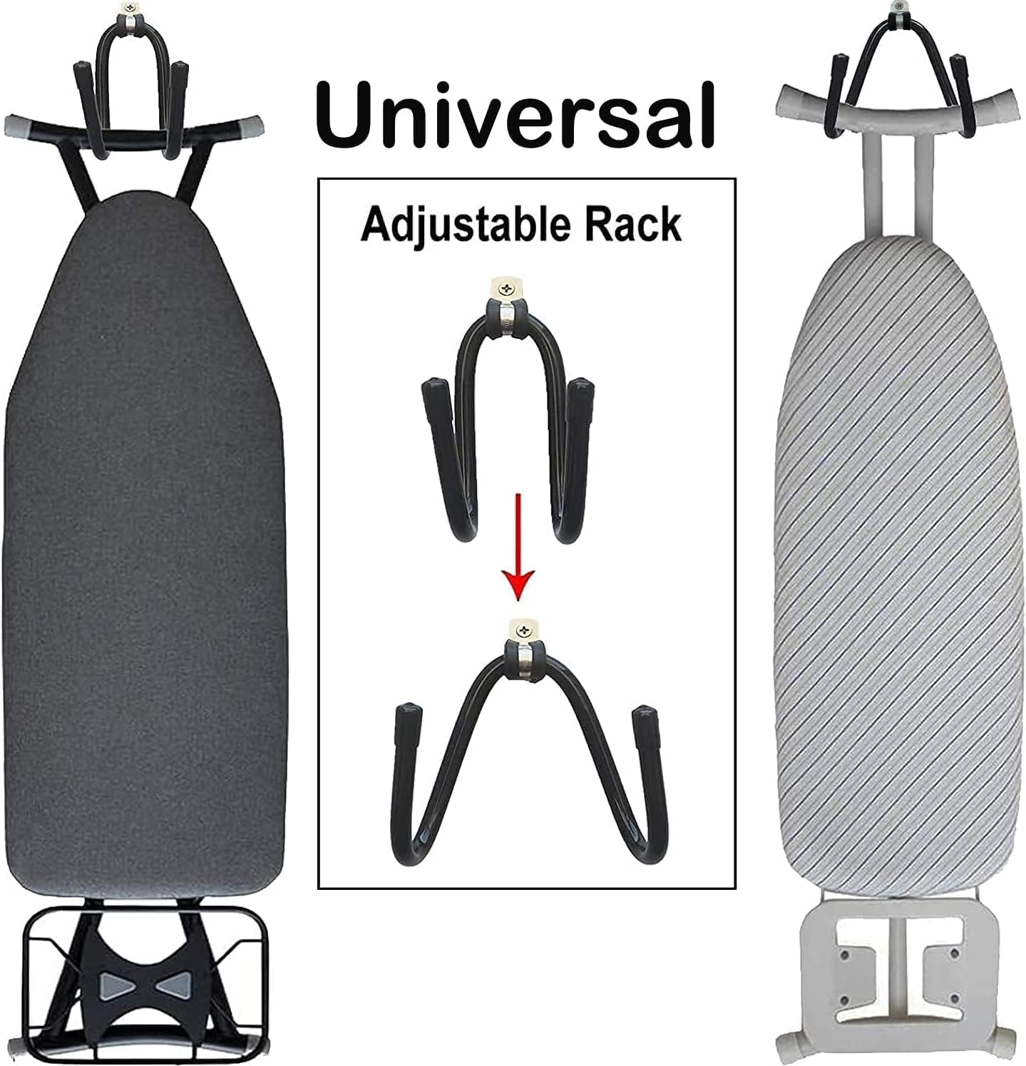 Bendable Ironing Board Hanger Wall Mount Iron Board Hook - Strong & Flexible, Fits Every Shape image number 1