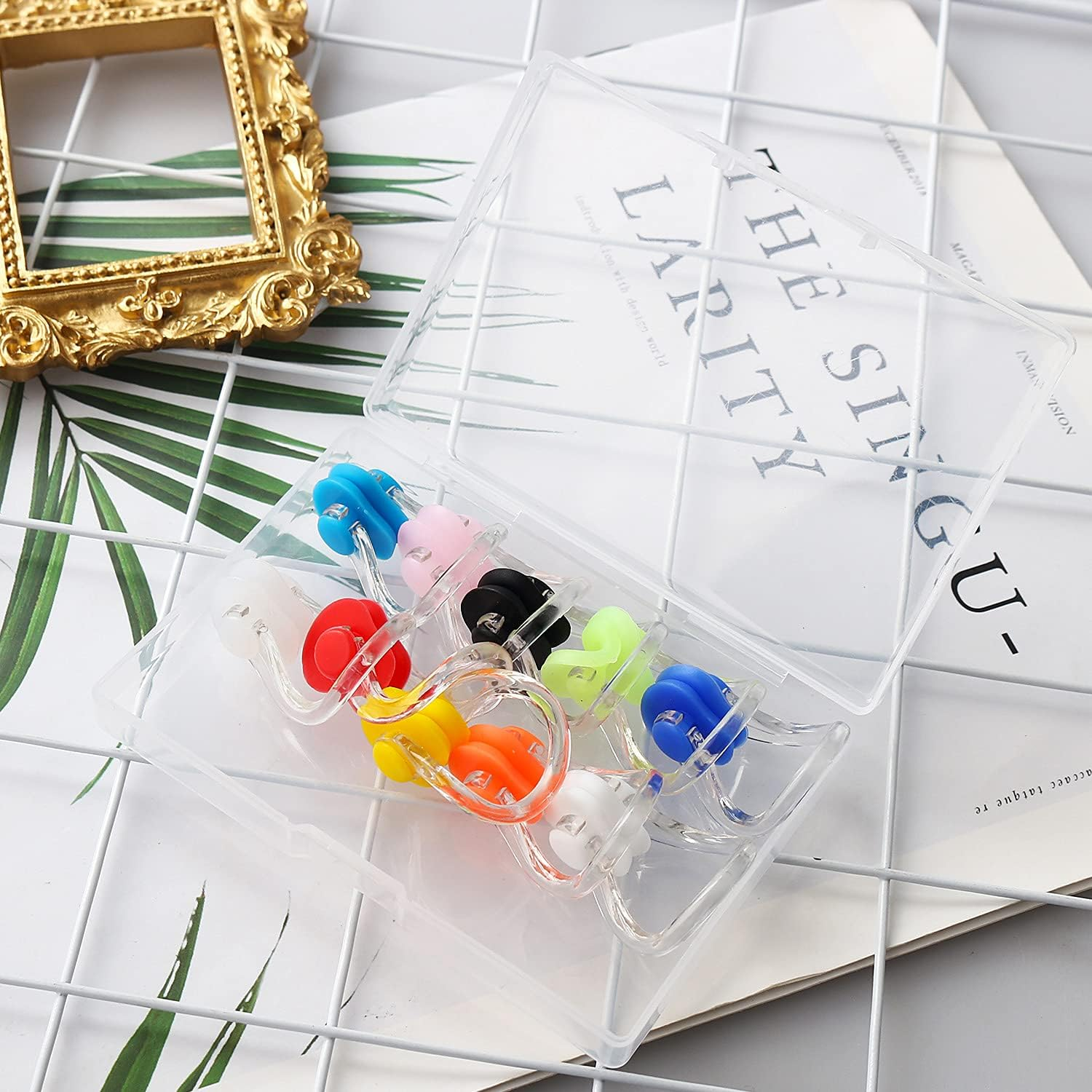 10 Pcs Nose Clips Swimming, Waterproof Silicone Nose Plugs Kids Swimming Nose Clip Swim Nose Training Protector with Box for Kids and Adults,Beginners image number 2