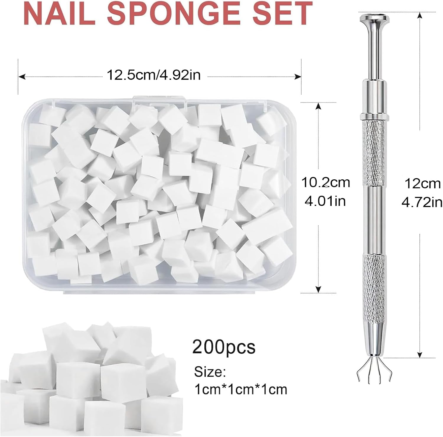 Acrylic Nail Sponge - 200-Pieces Gel Nail Sponges with Grabbing Pen,Manicure Art Polishing Tool for Friends Mom Girlfriend Family Wife Women image number 5