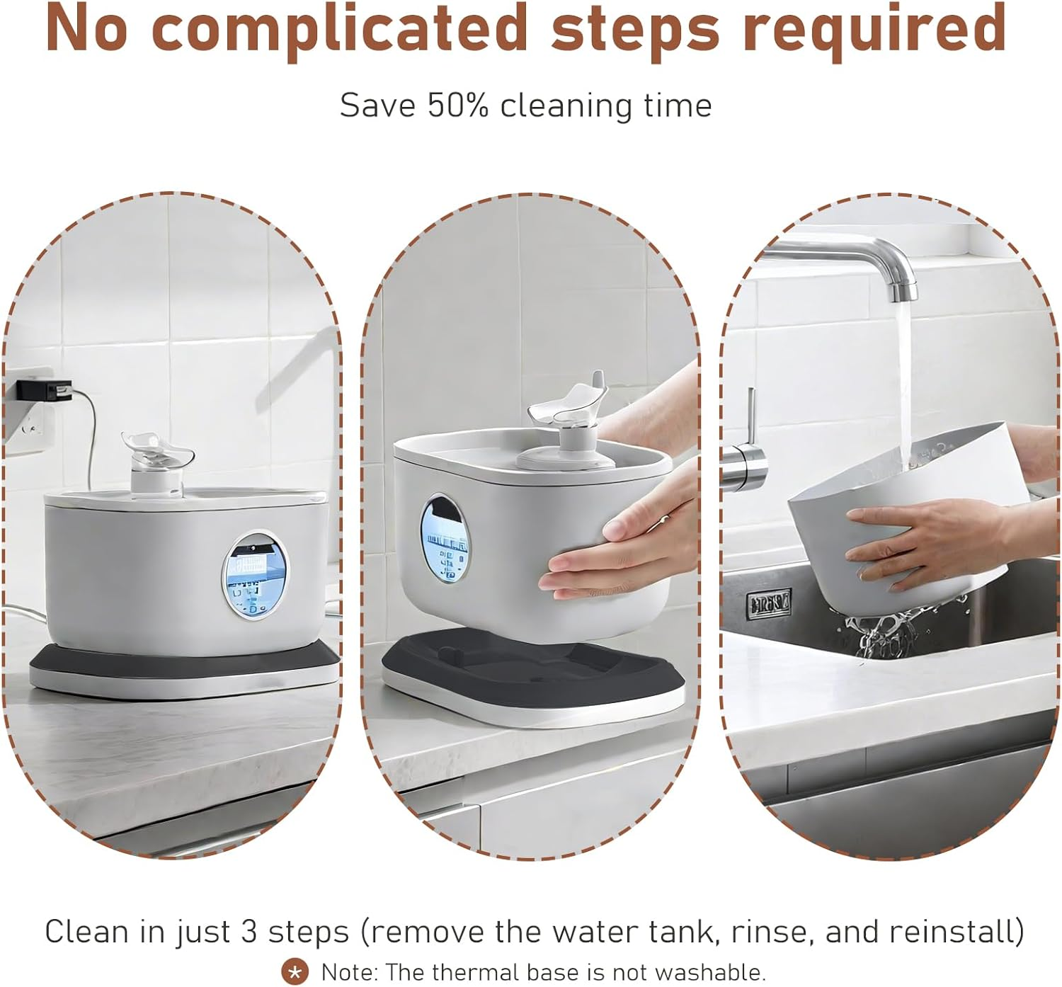 Cat Water Fountain, Radar Sensing Cordless Water Fountains for Cats Indoor, Battery Operated Wireless Pump, Premium Multi-Layer Filter 2.5L/84Oz Quiet Automatic Pet Dispenser - White image number 3