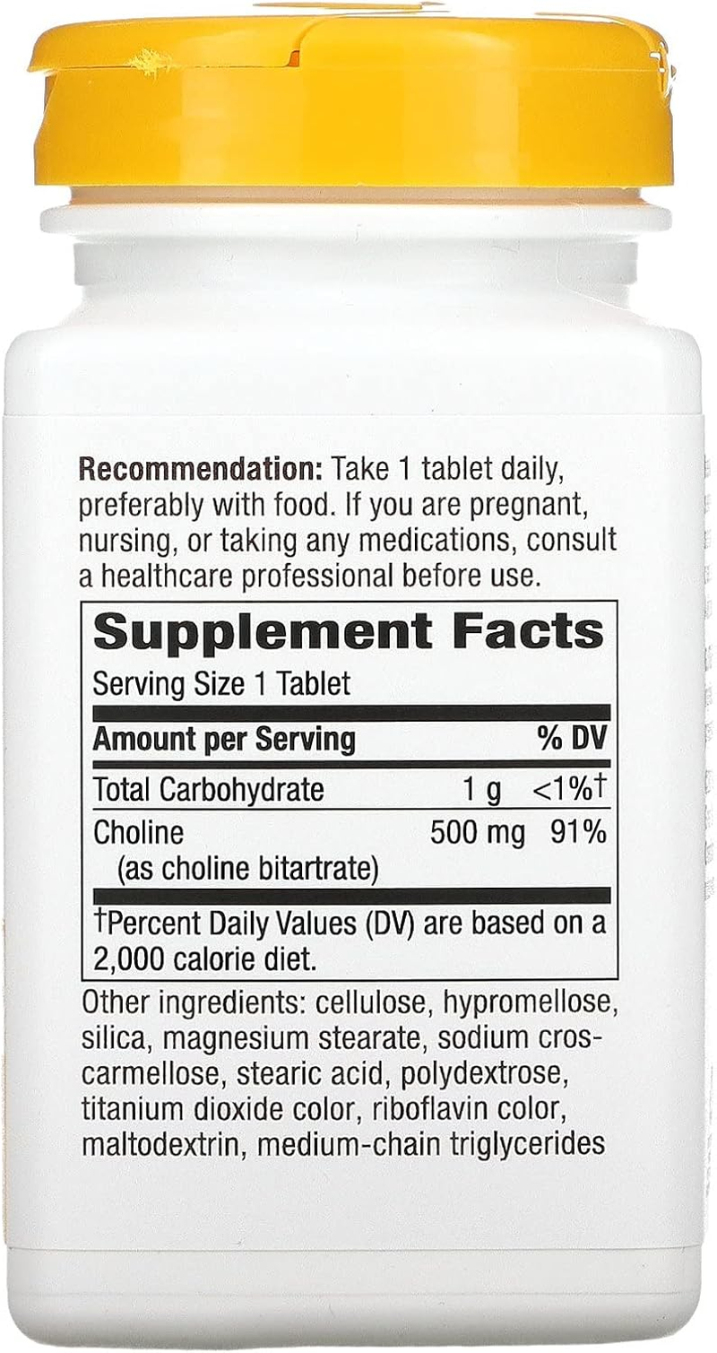 NATURE'S WAY Choline 500Mg 100 Tablets image number 2