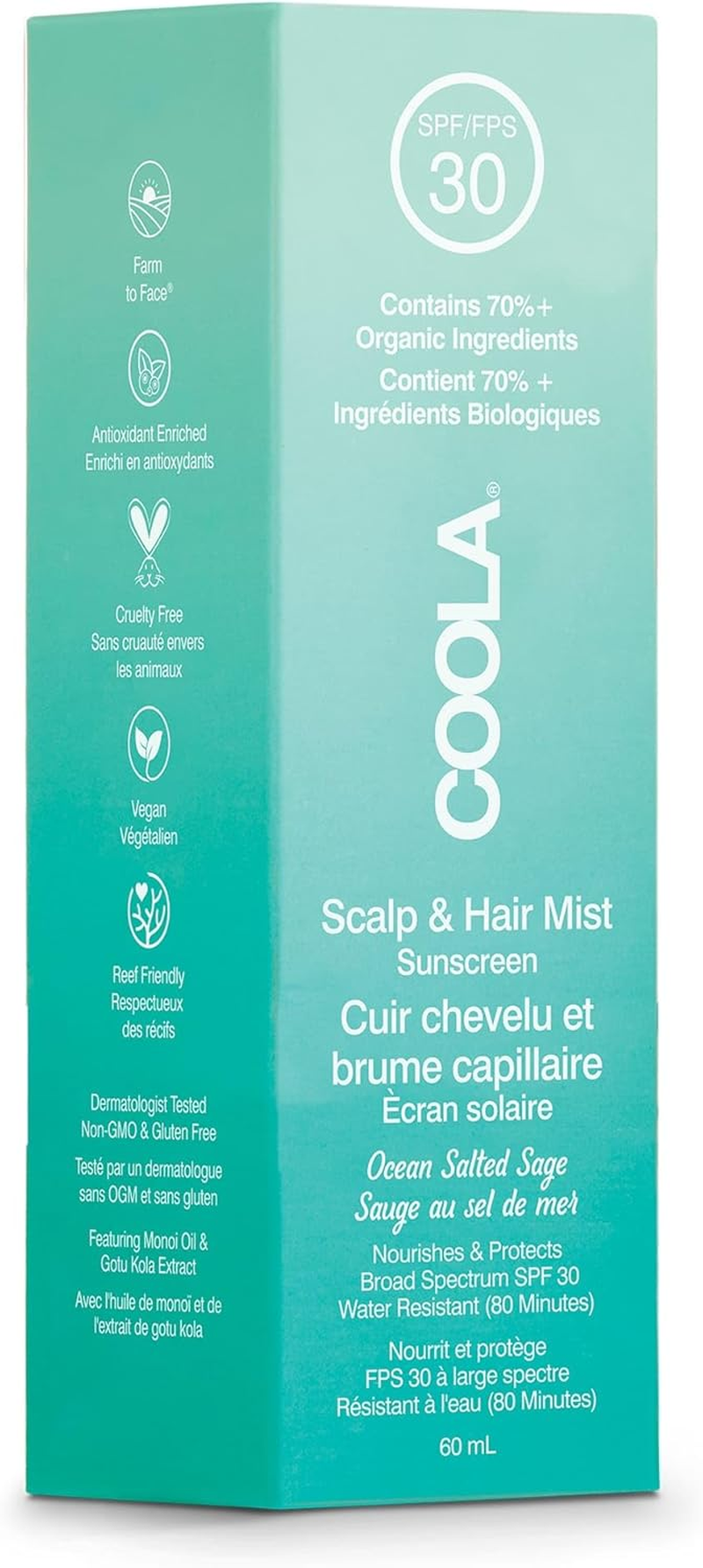 Coola Classic Organic SPF 30 Scalp and Hair Mist 59 Ml image number 1