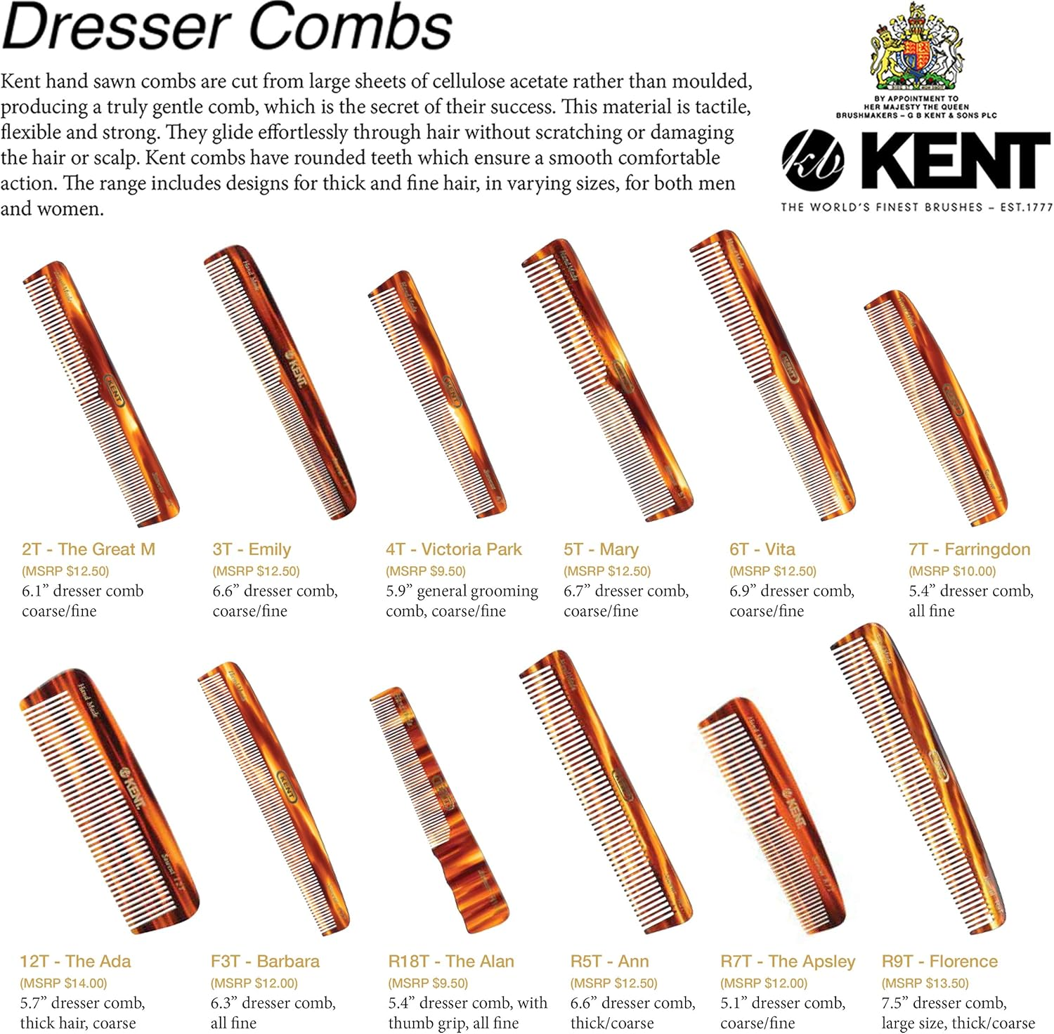 Kent Pocket Hair Comb, 136 Mm Length image number 3