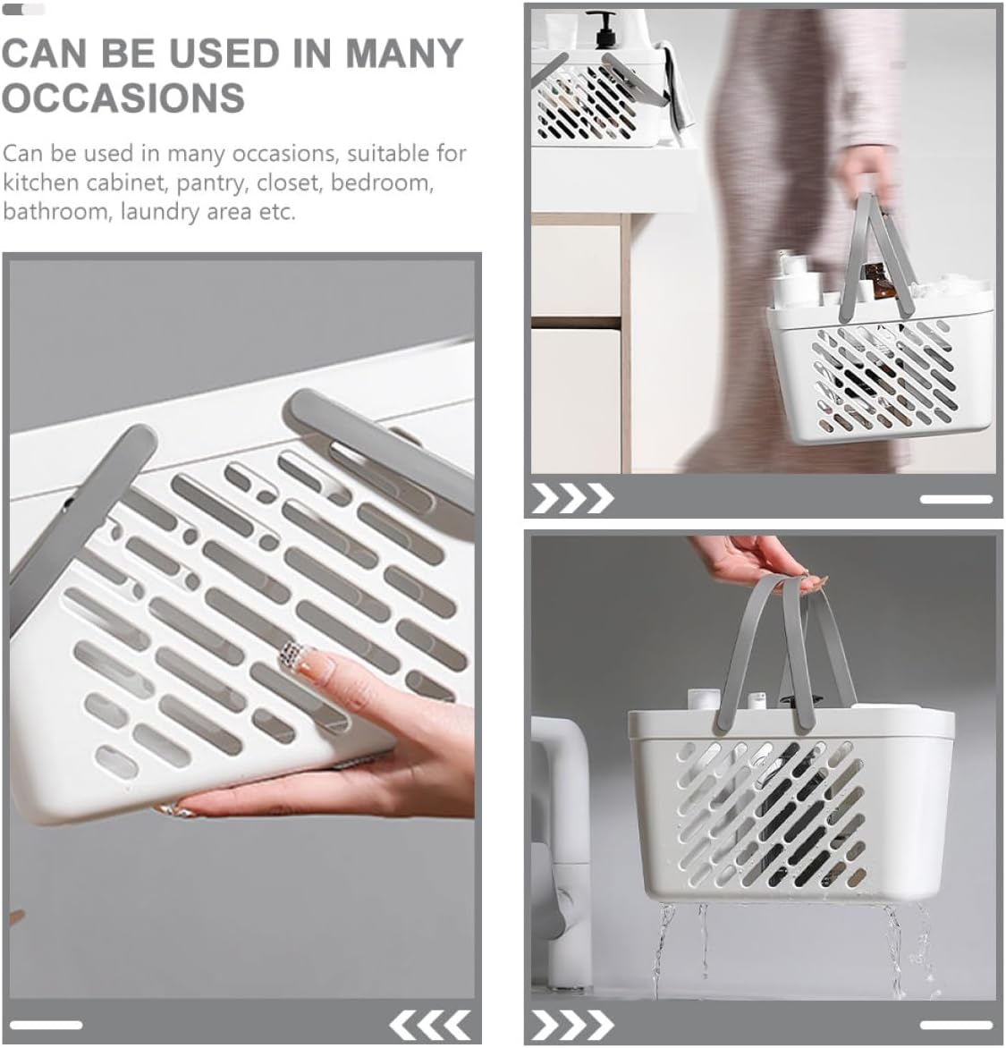 LABRIMP Plastic Storage Basket Small Plastic Bin for Home Organization and Storage White image number 6