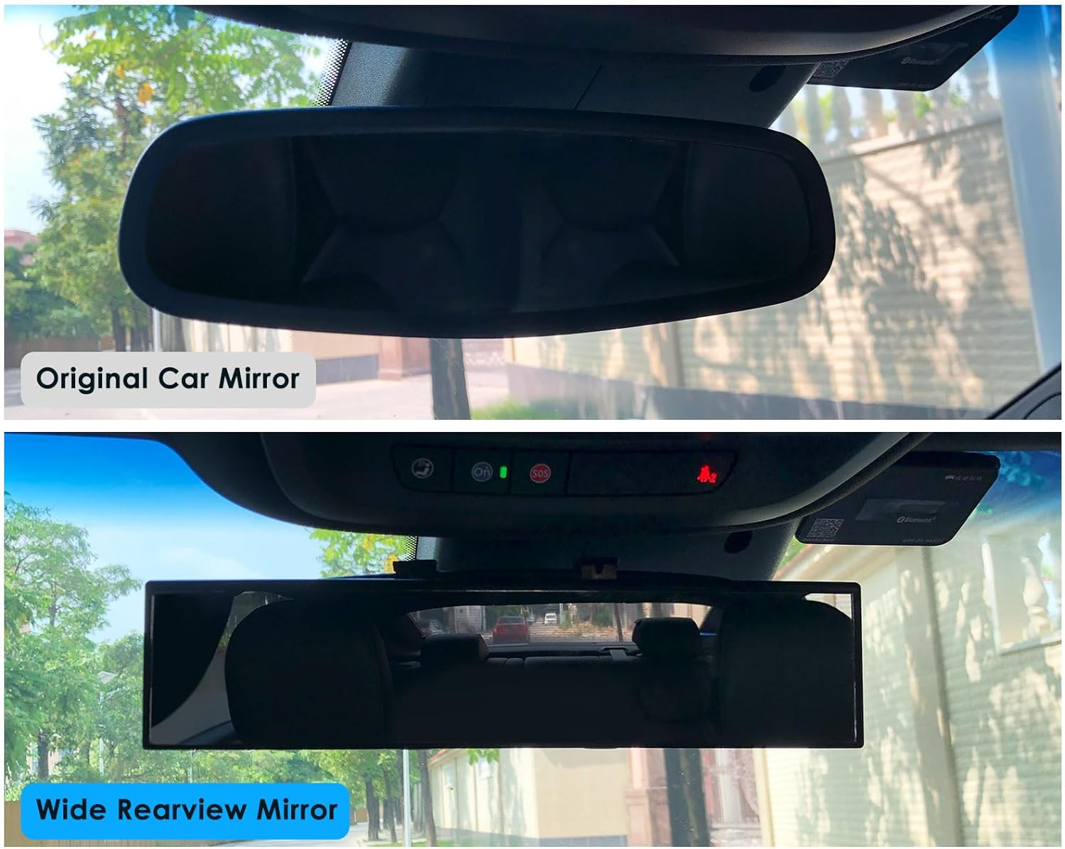 DS. DISTINCTIVE STYLE Wide Rear View Mirror Clip on 12 Inch Universal Panoramic Convex Interior Wide Angle Mirror image number 2