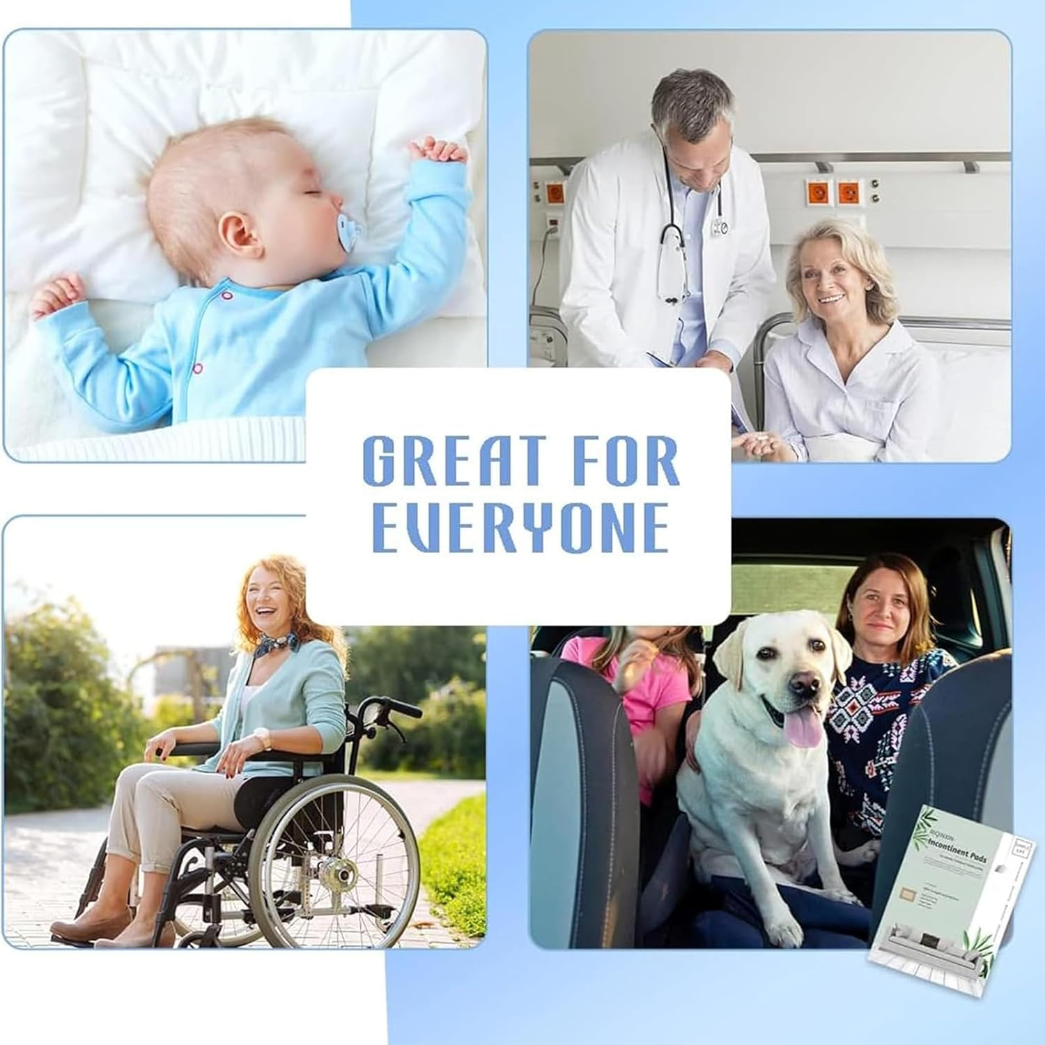 2 PCS Waterproof Bed Pad, Incontinence Pads for Adults, Elderly, Kids and Pets, Reusable Washable Underpad Protector for Bed, Sofa, Car Seat and Hospital Use, 70 X 90 Cm image number 4