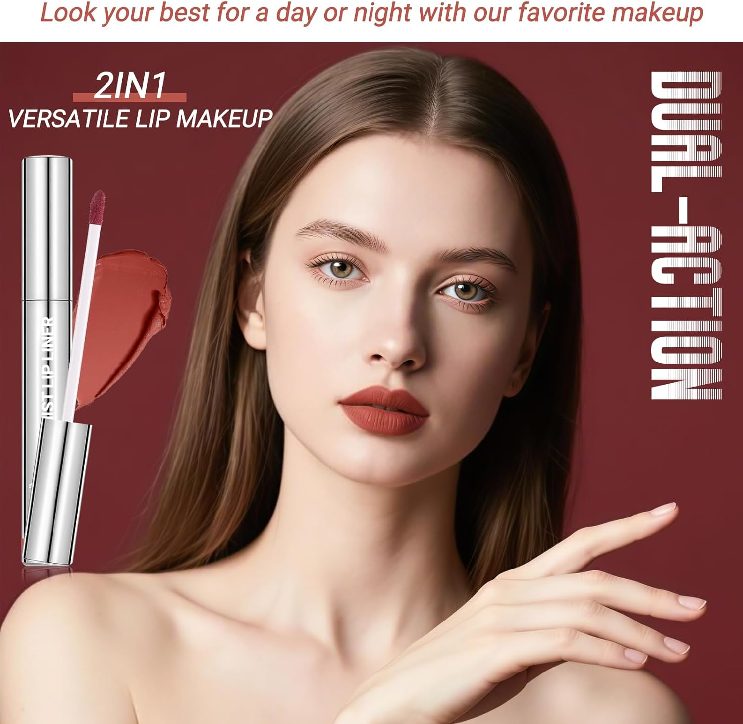 Lip Gloss Velvet Texture, Matte Lipstick Waterproof Long-Lasting Formula, 17-Hour Smudge-Proof Color, All-Day Comfort for Work & Play Non-Stick Cup Lip Tint for Women Girl image number 6