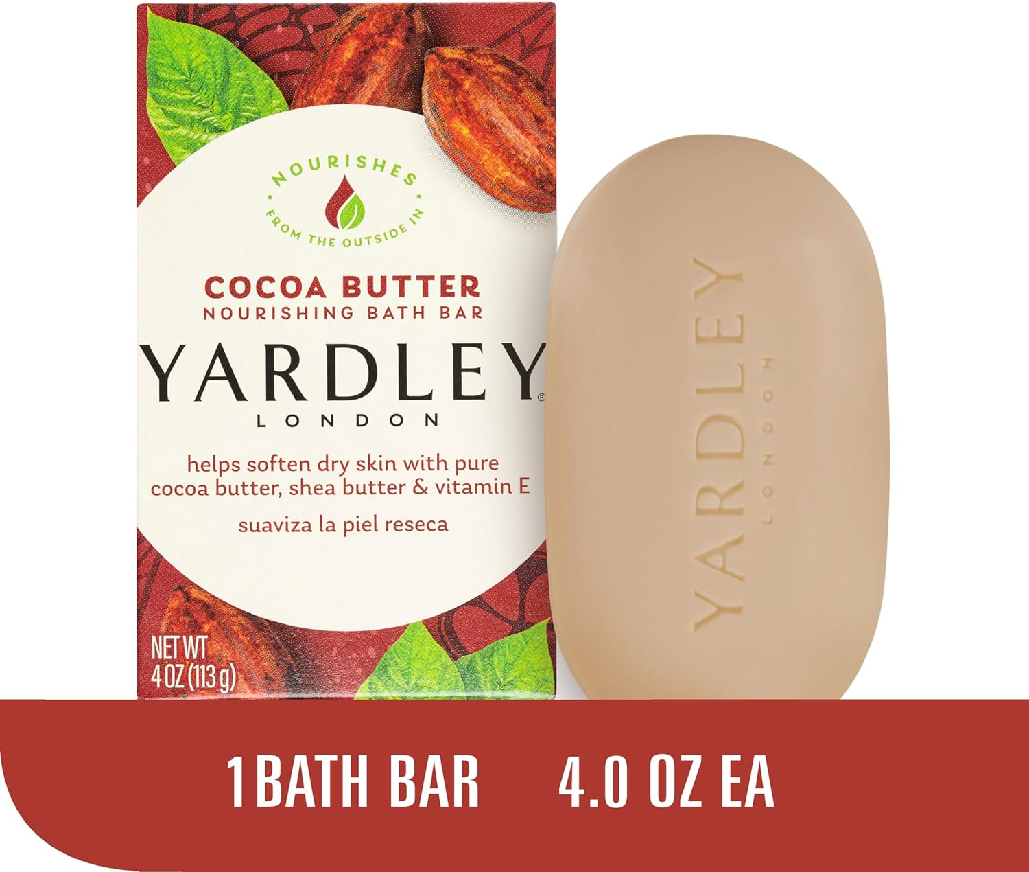 Yardley London Cocoa Butter Naturally Moisturizing Bath Bar, 4.25 Ounce image number 4