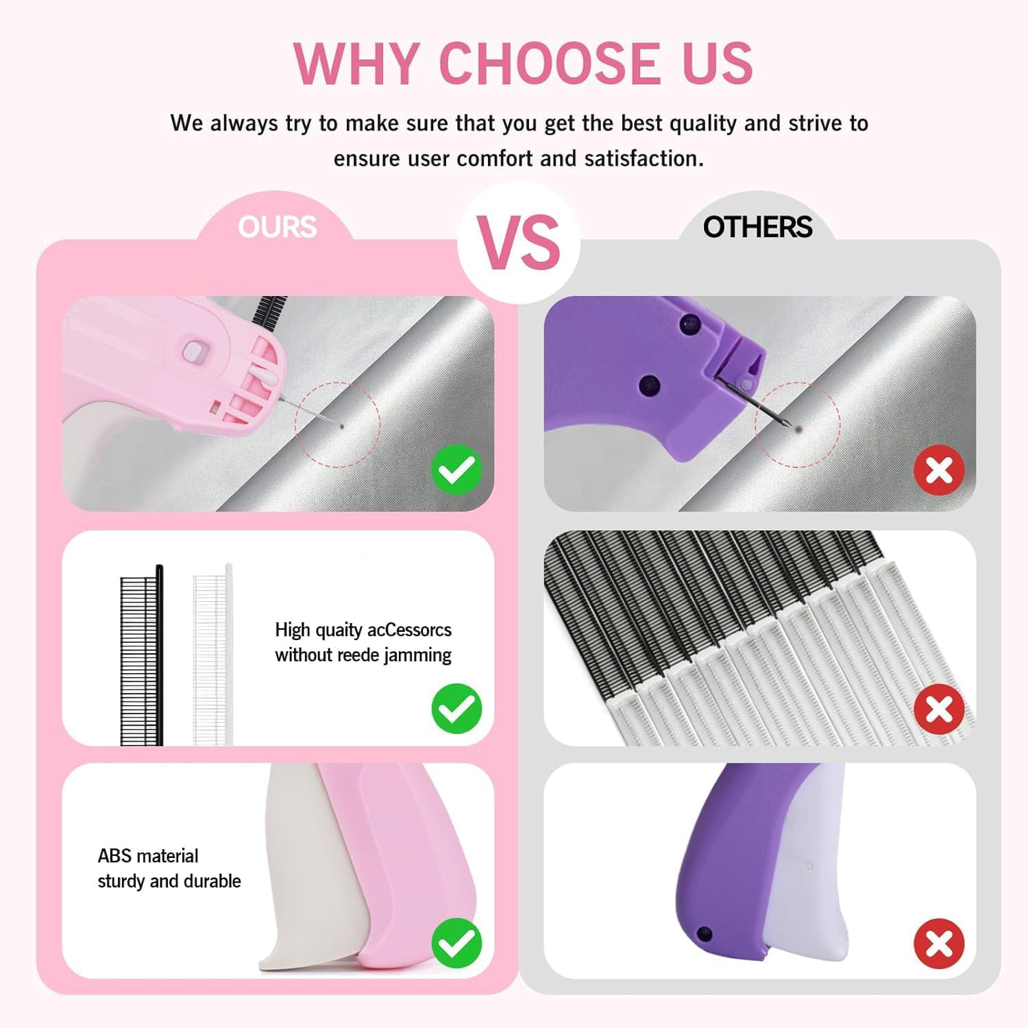 Stitch Gun for Clothes, for Temporary Fixing of Clothes - Mini Sewing Kit, Quick Clothing Fixer, Sewing Tool Kits, 1000 Black & 1000 White 5Mm Mini Fasteners, with 6 Needles image number 4