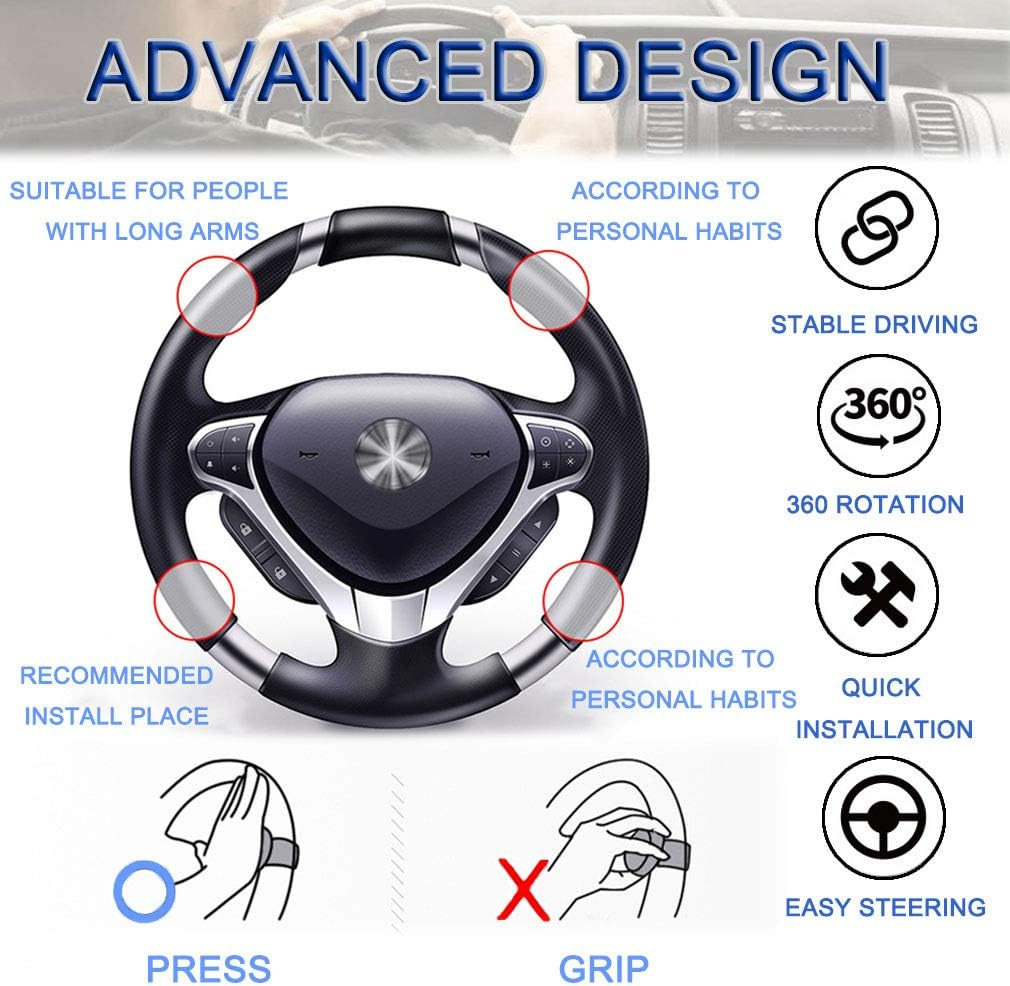JONMON Steering Wheel Spinner Knob - Universal 360 Degrees Car Vehicle Suicide Power Booster Ball Handle Steering Wheel Accessories for Cars, SUV, Trucks image number 4