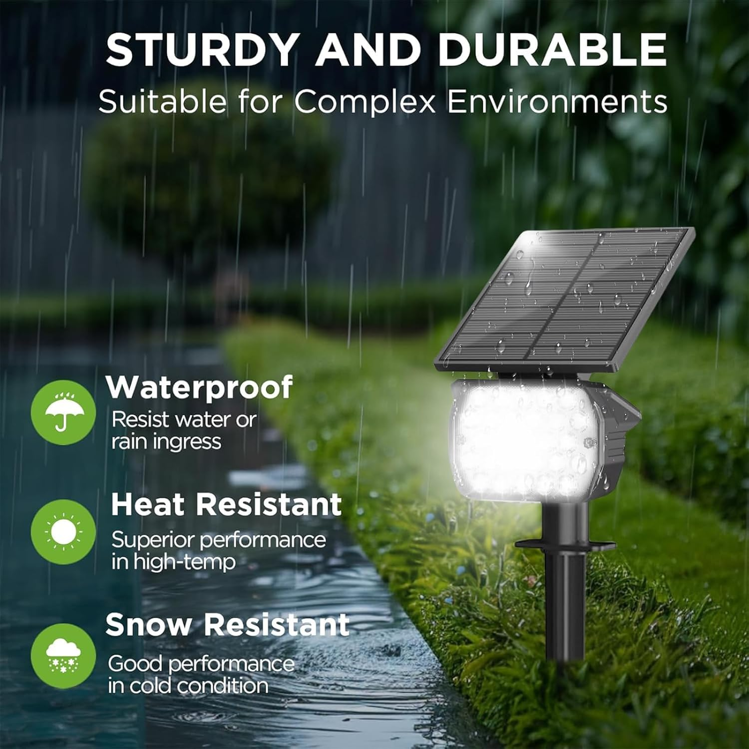 XIULIUU Solar Spot Lights Outdoor, 6 Pack Waterproof IP65 Landscape Spotlights with 3 Lighting Modes, 2-In-1 Auto On/Off Solar Powered Flood Lights for Yard Garden House Garage Pathway (Cool White)