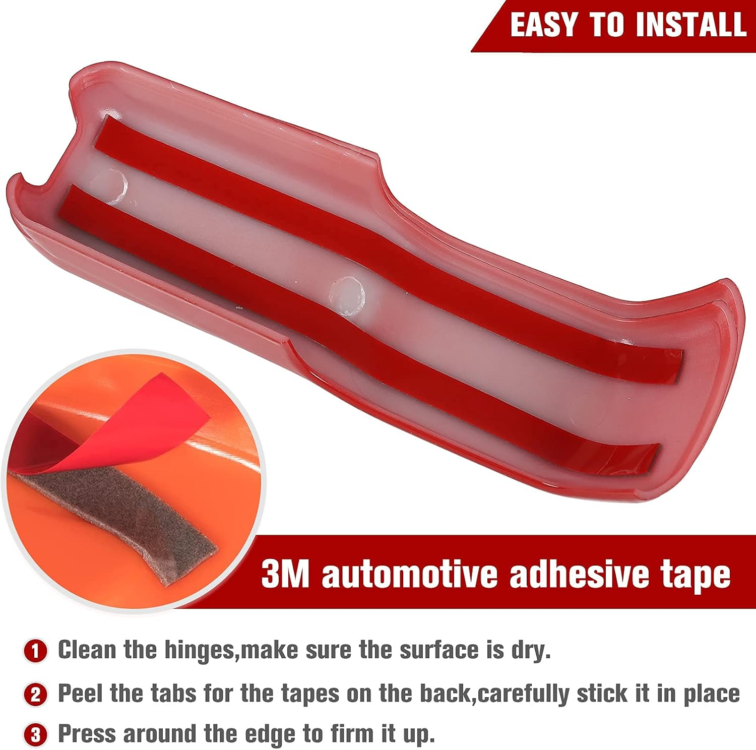 Voodonala Hood Hinge Cover Trim Exterior Accessories Decoration for 2018-2025 Jeep Wrangler JL JLU Sports Sahara Freedom Rubicon Unlimited Gladiator JT 2-Door & 4-Door 2PCS Red image number 4