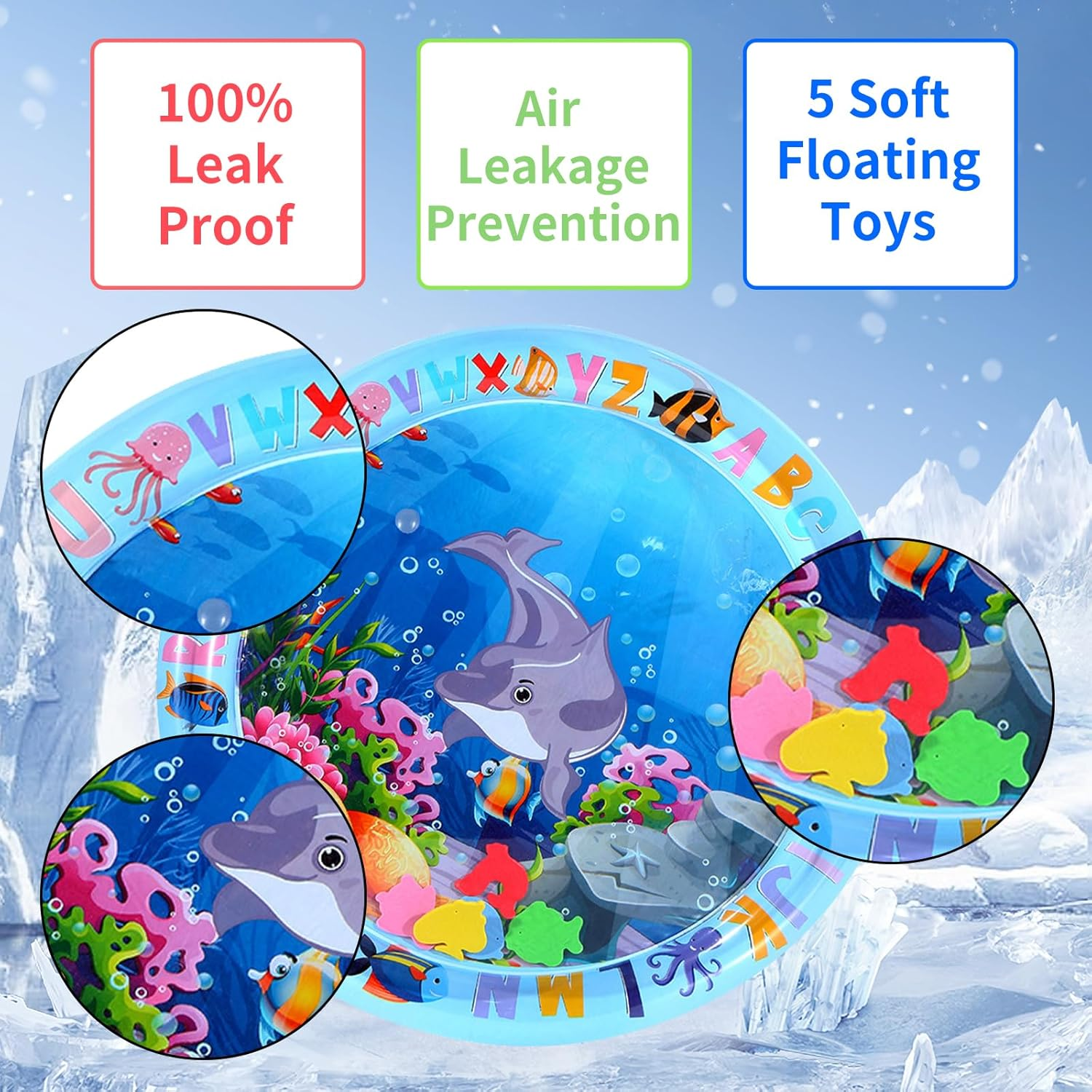 Water Sensory Playmat Cats, Inflatable Cooling Mat for Cats, Sensory Water Playmat Cats Dogs, Thickened Water Play Mat Cat, Summer Play Water Sensor Mat for Small Dogs and Cats (Style 2) image number 5