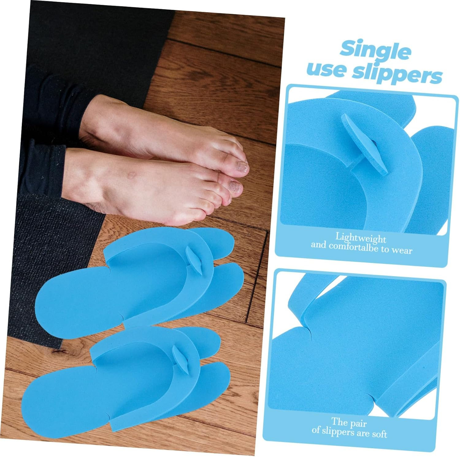 24 Pair Disposable Folding EVA Slippers Unisex Lightweight Breathable Travel Hotel Single Use Slip Resistant Indoor Footwear for Guests Mixed Colors image number 6