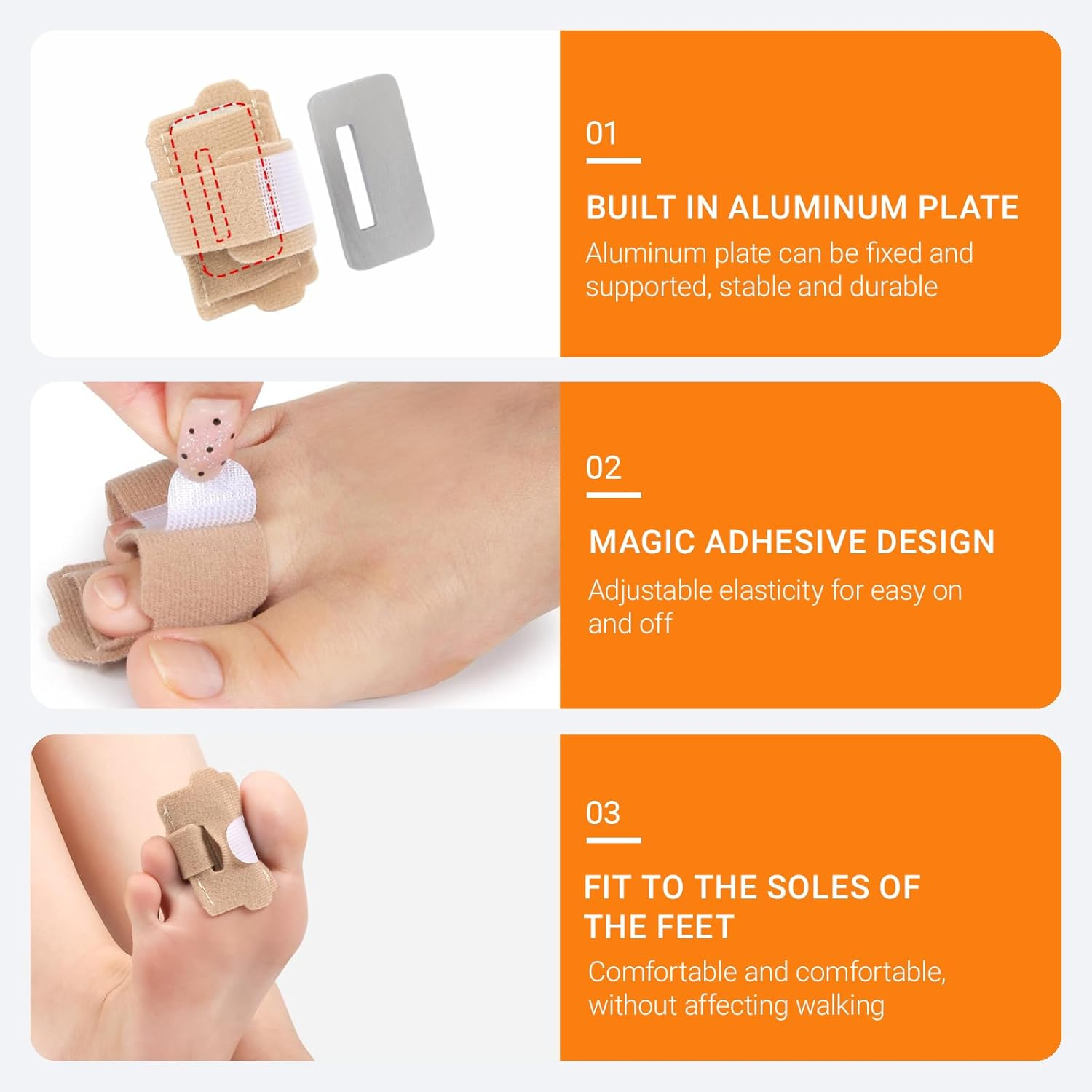 JYNVO 4 Pcs Toe Separator Set Hammer Toe Corrector Hallux Valgus Corrector Toe Separators for Hallux Valgus Correction Overlapping Toe for Women and Men image number 2