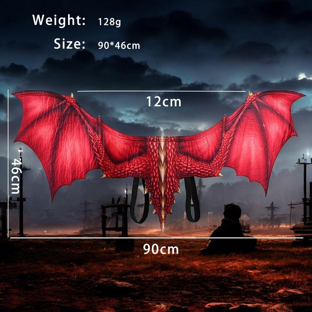 ZHER-LU Dragon Costume Wings Dragon Cape Wings for Adult, Halloween Mardi Gras Cosplay Accessory for Adult image number 3
