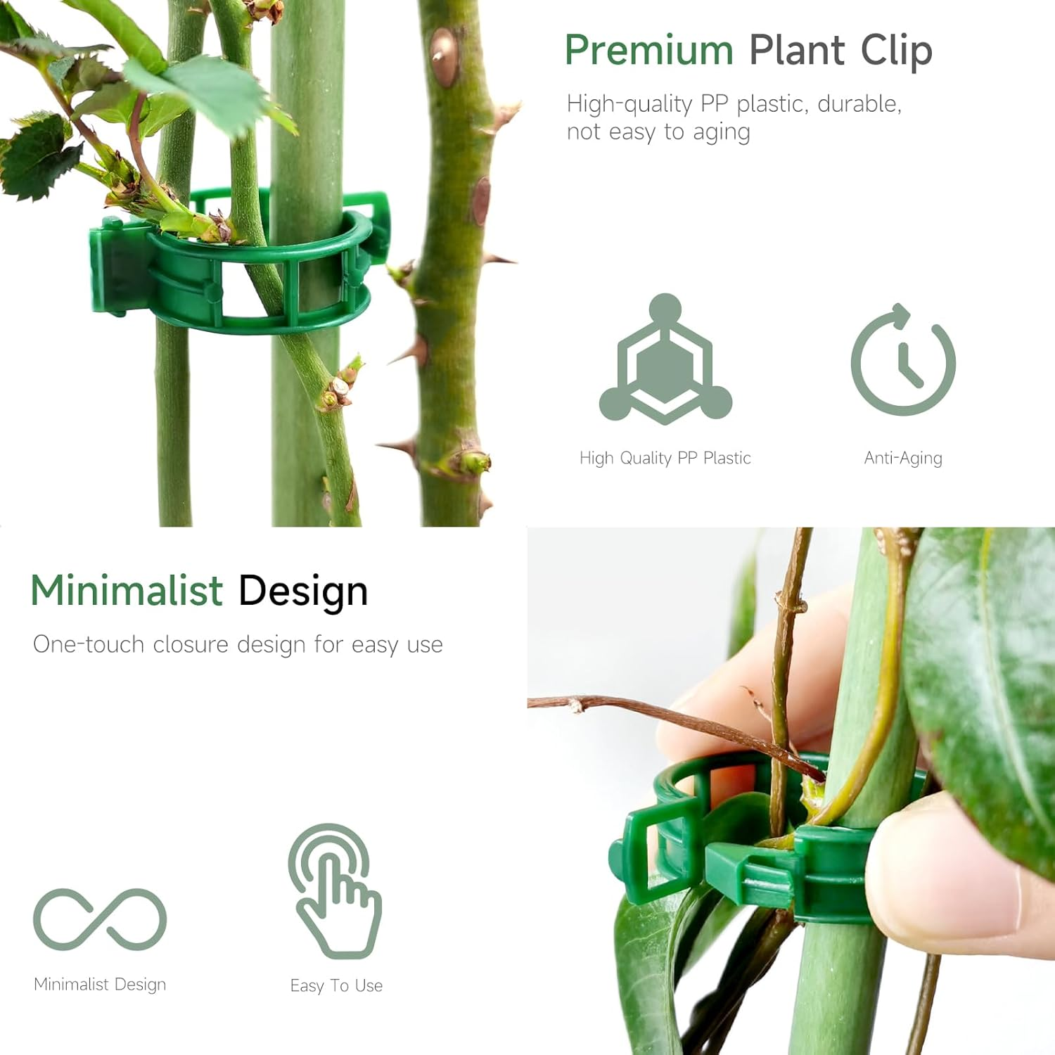 LMXMGRG Tomato Clips for Support 100Pcs,Plant Vine Clips for Climbing Plants,Small Plant Clips for Outdoor 2024 Upgrade image number 5