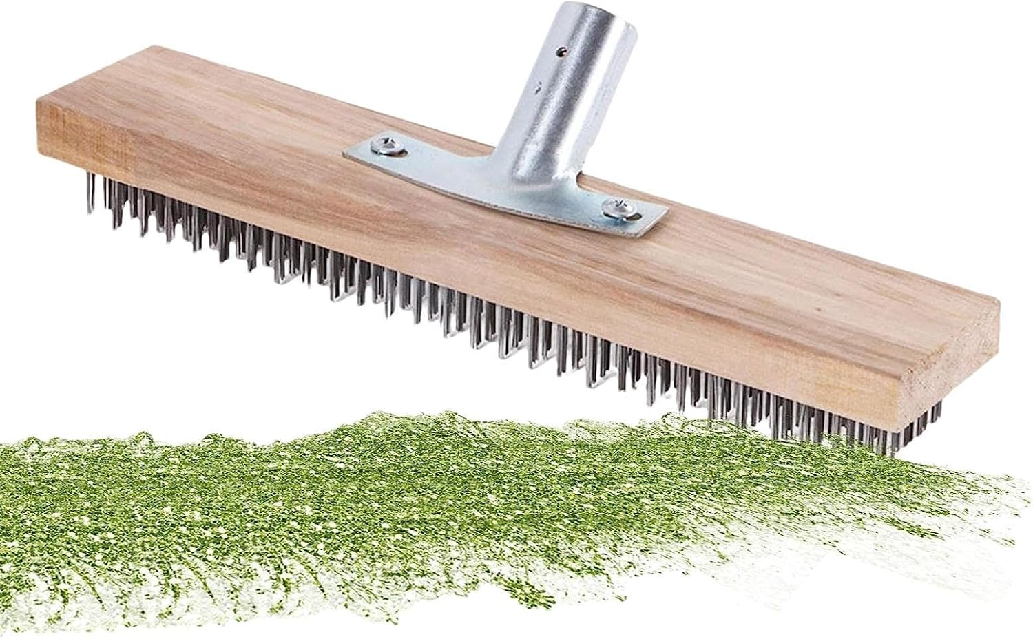 Wire Broom Stainless Steel, Steel Wire Broom 20/30/45Cm for Weeds and Moss - Garden Broom with Hard Bristles for Scrubbing Decks, Driveway, Patio image number 2