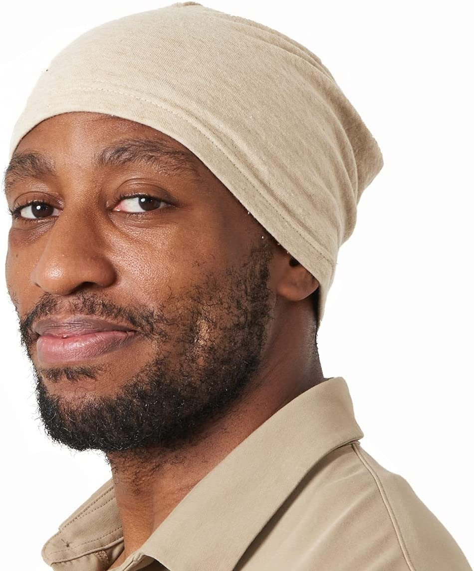 CHARM Womens Organic Cotton Beanie Hat - Mens Slouchy Beanie Made in Japan Chemo Hat