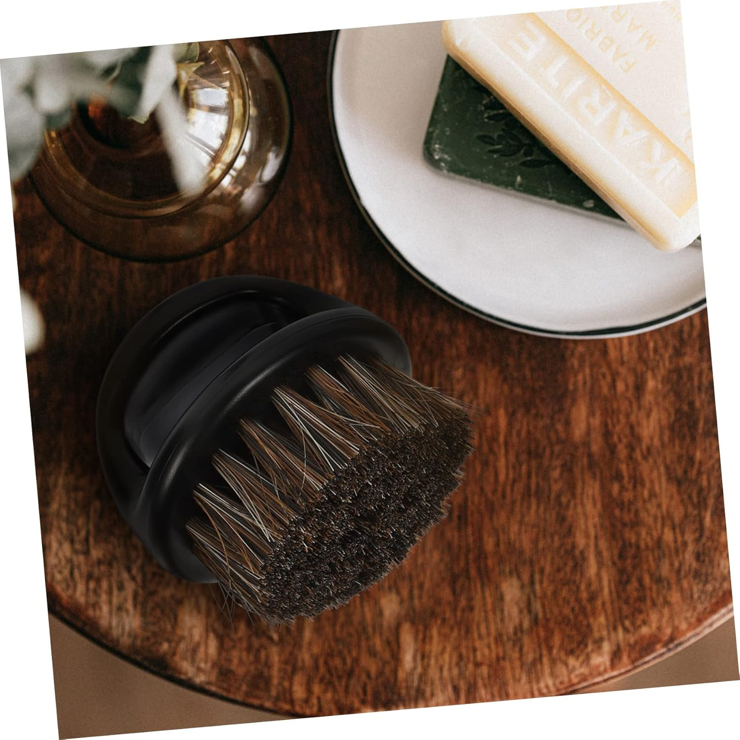 TOVINANNA 2Pcs Men'S Beard Brush Comb Hair Styling Shredded Hair Brush for Beard Maintenance Styling Black Beige Barber Shop Essential image number 1