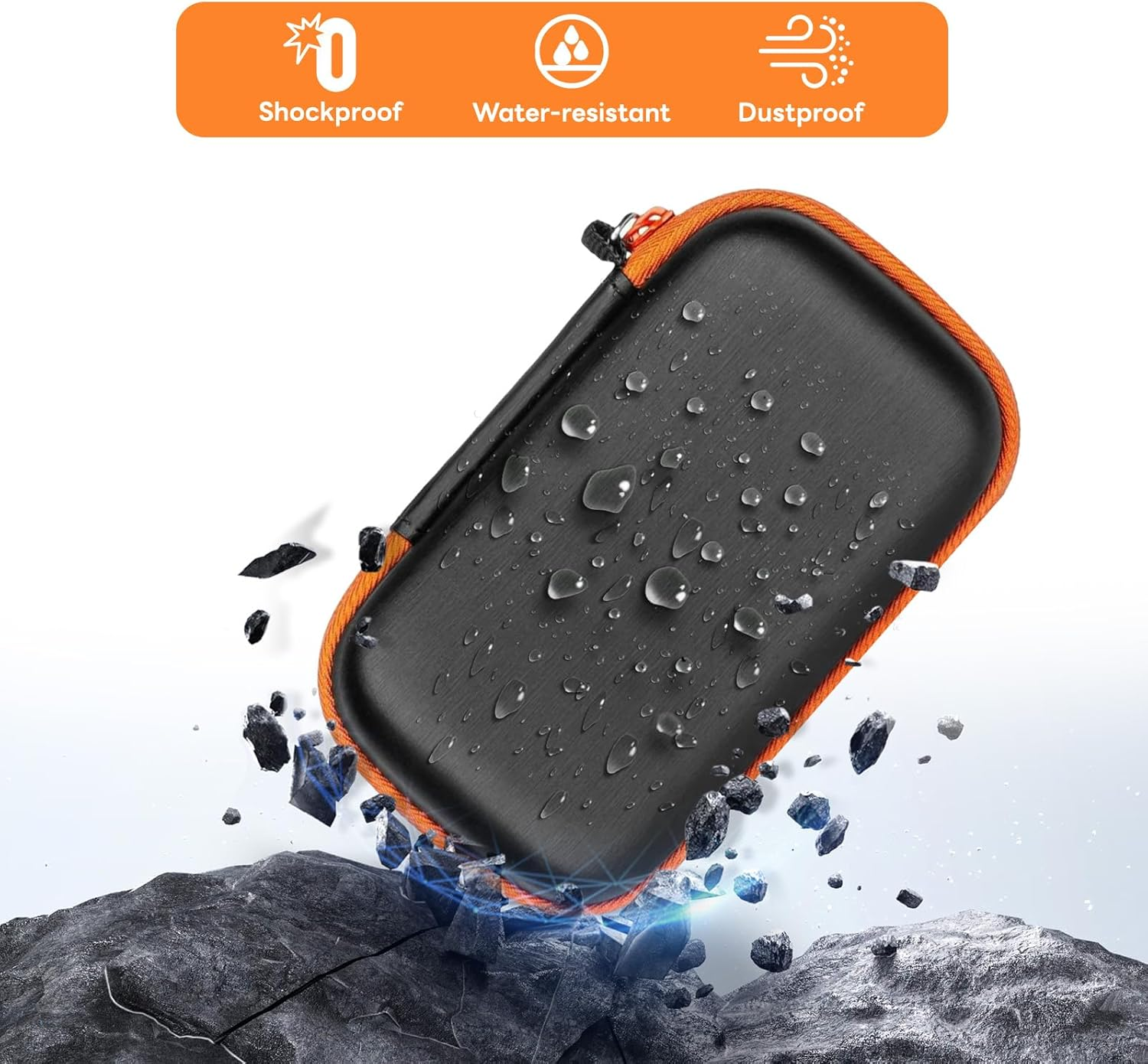 Hard Carrying Case for Sandisk Extreme, Extreme PRO, Portable SSD, Shockproof Travel Protective Storage Case for Solid State Drive image number 2