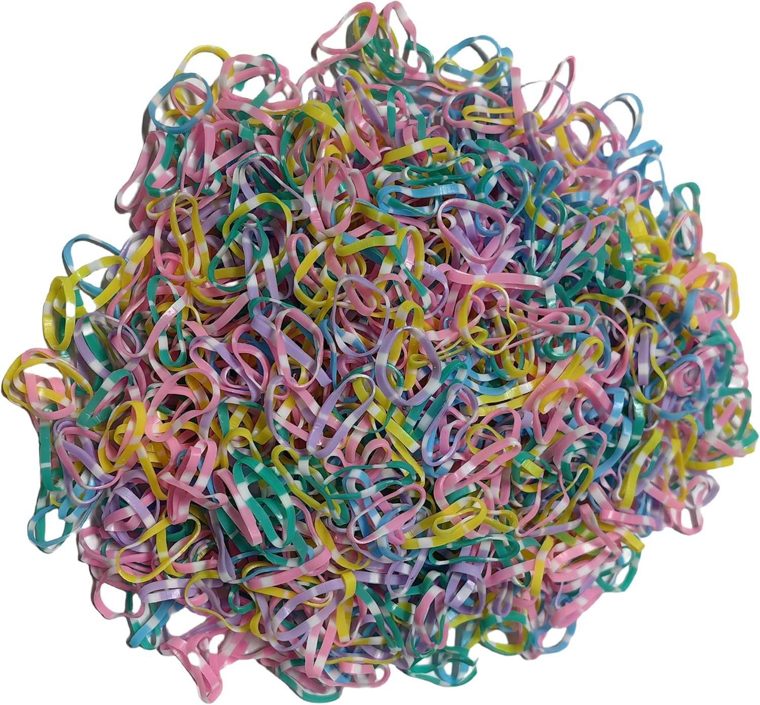 1000 PCS Mini Hair Elastics for Girls Transparent Rubber Bands, Multi Color (Spring Colors with Rectangular Dots) image number 5