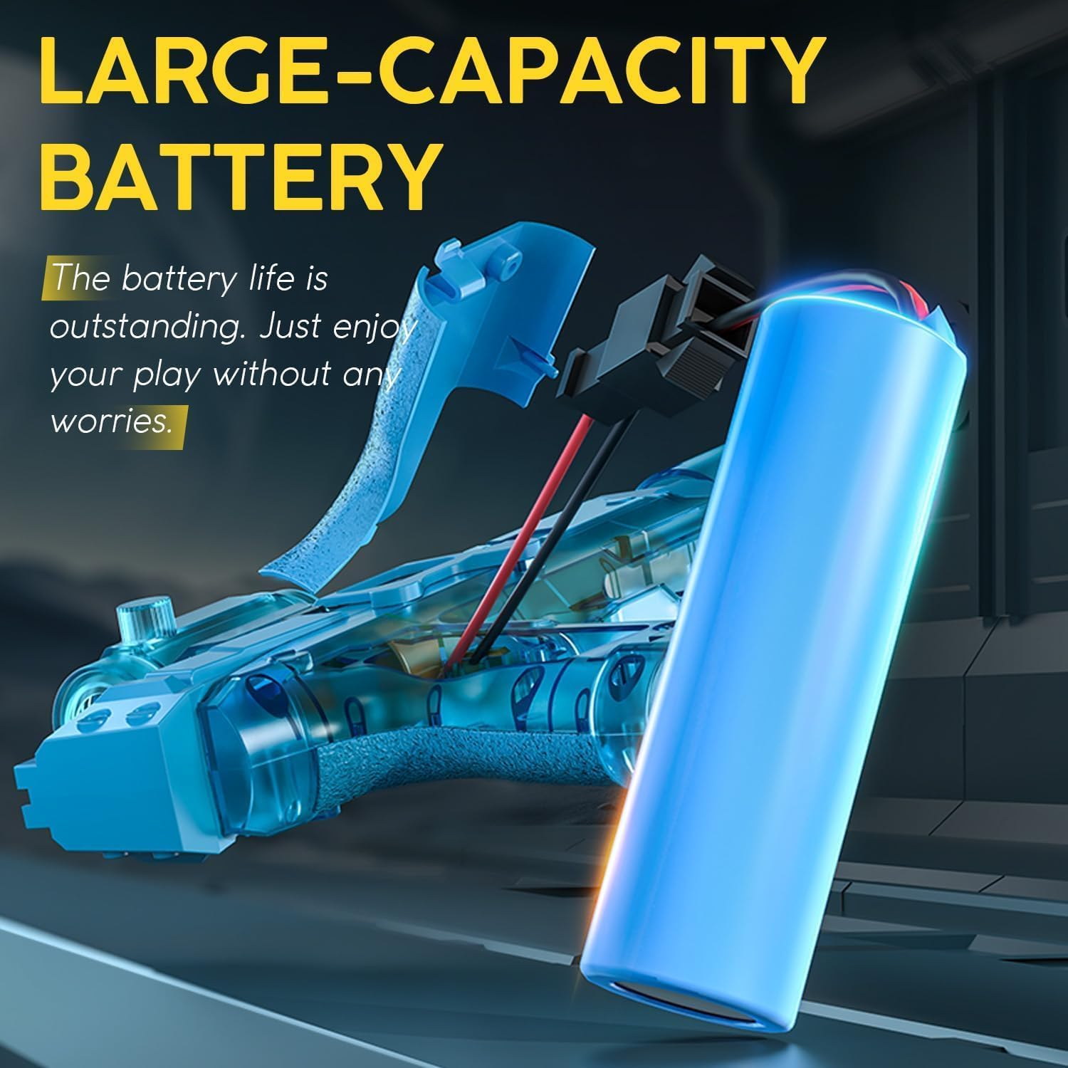 Electric Water Gun for Adults & Kids, High-Capacity Water Toy Pistol with 28-32 FT Range, Perfect Water Blaster Soaker for Outdoor Games, Yard, Beach, Pool (Black) - Blue image number 7